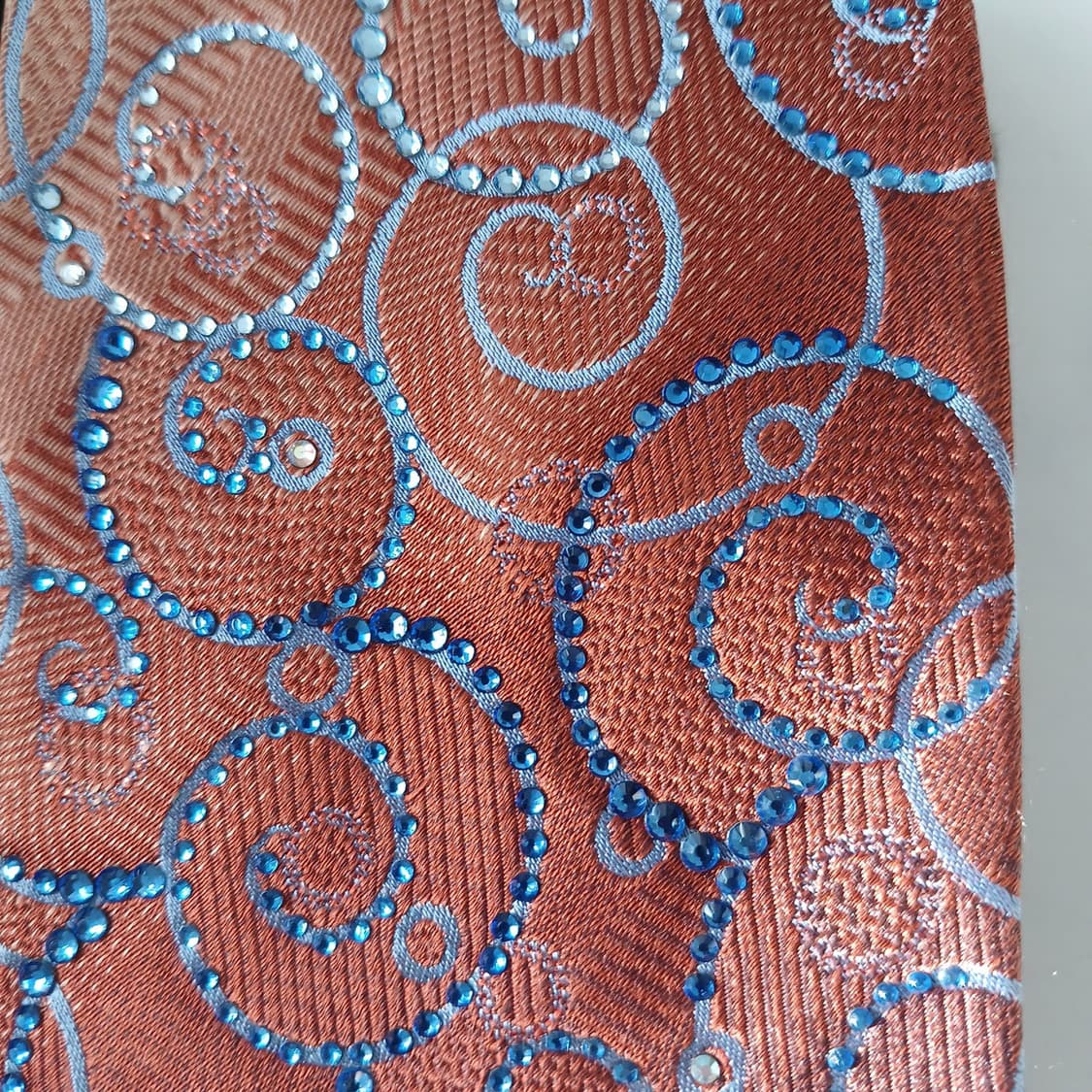 메트로시티 실크 브라운 패턴 넥타이 8.9cm A+등급 A19650 상품이미지8