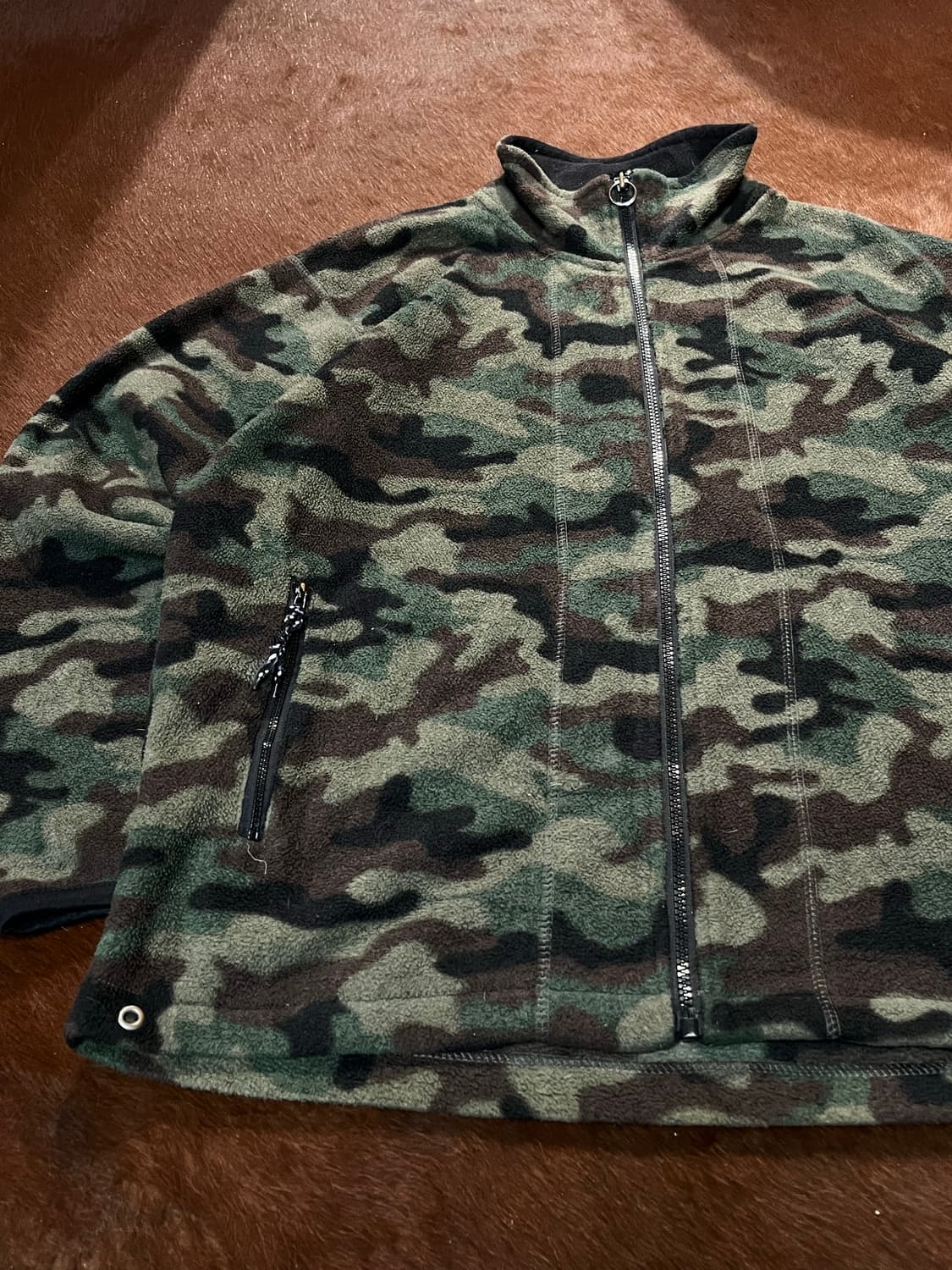 빈티지 카모 플리스 집업 상품이미지5