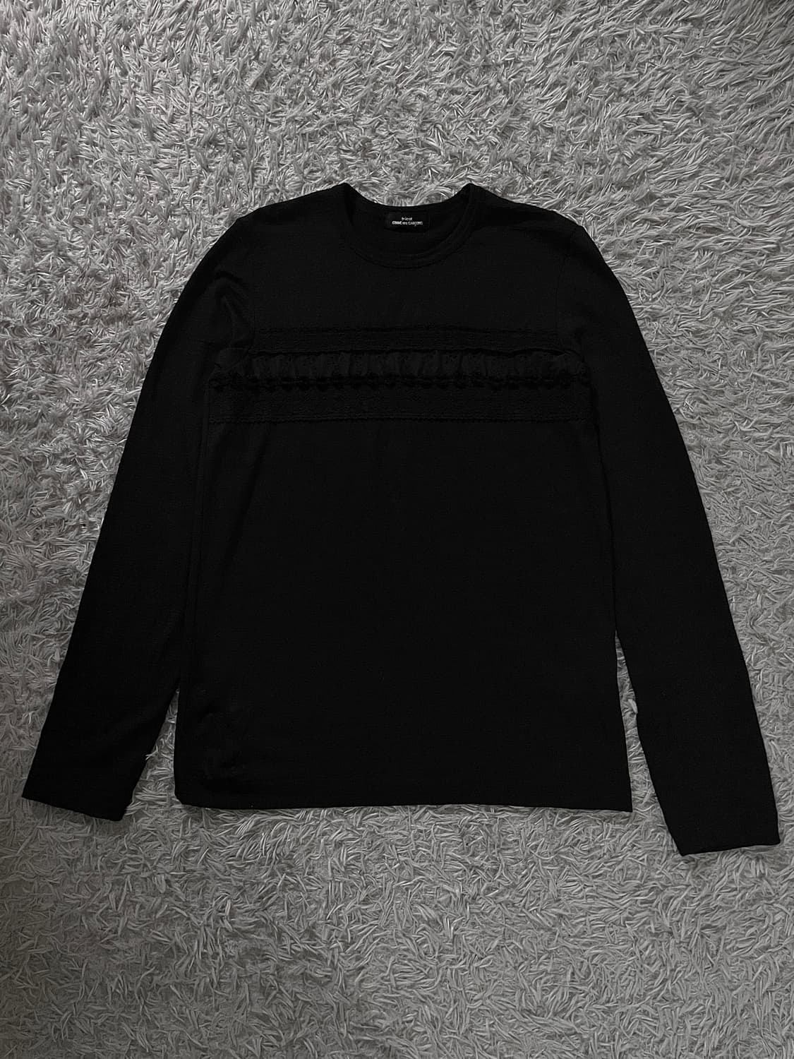 꼼데가르송 트리콧 레이스 포인트 롱슬리브 긴팔 티셔츠 상품이미지1