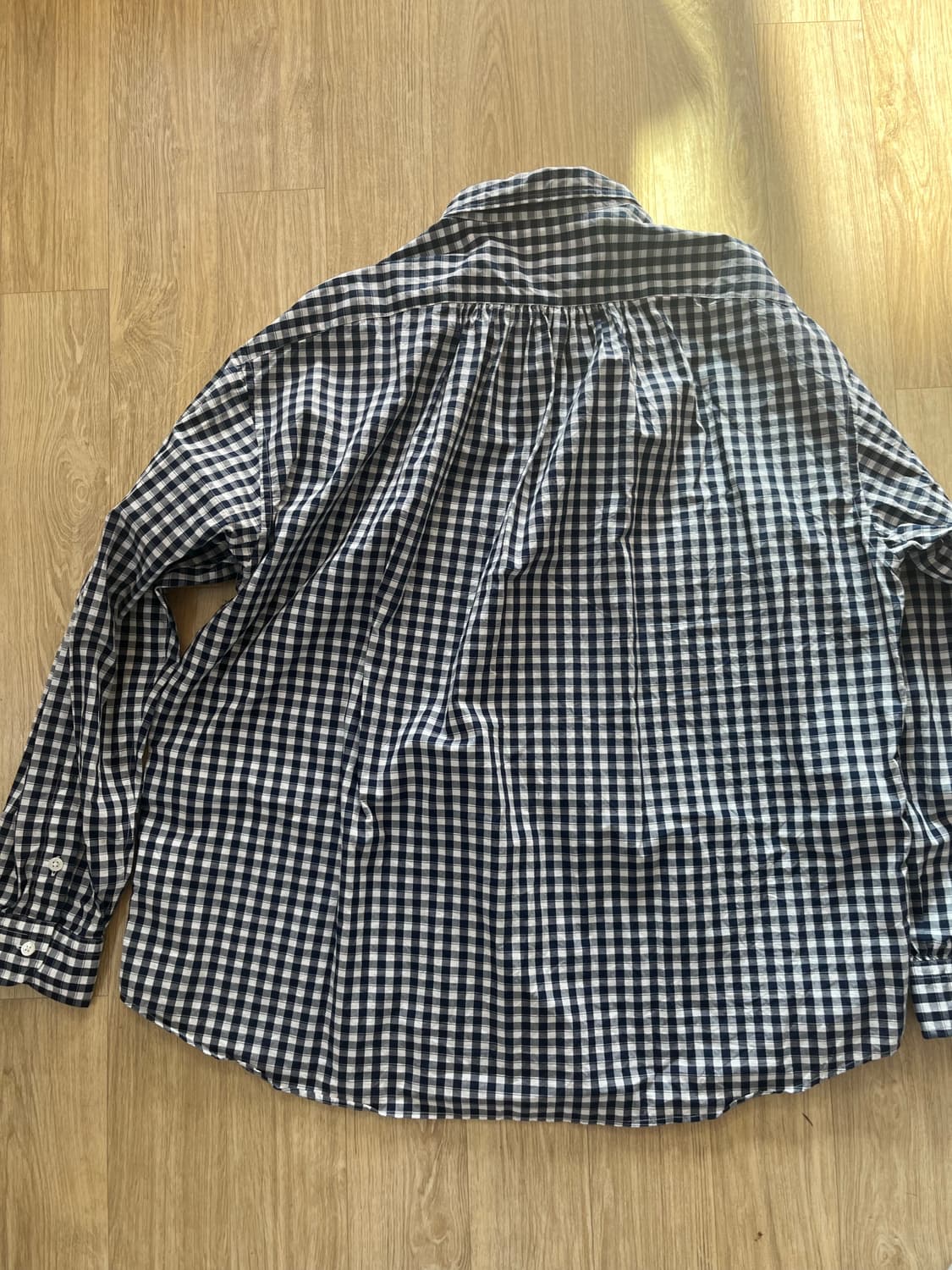 포터 클래식 롤업셔츠 깅엄 체크 네이비 L 새상품 상품이미지5