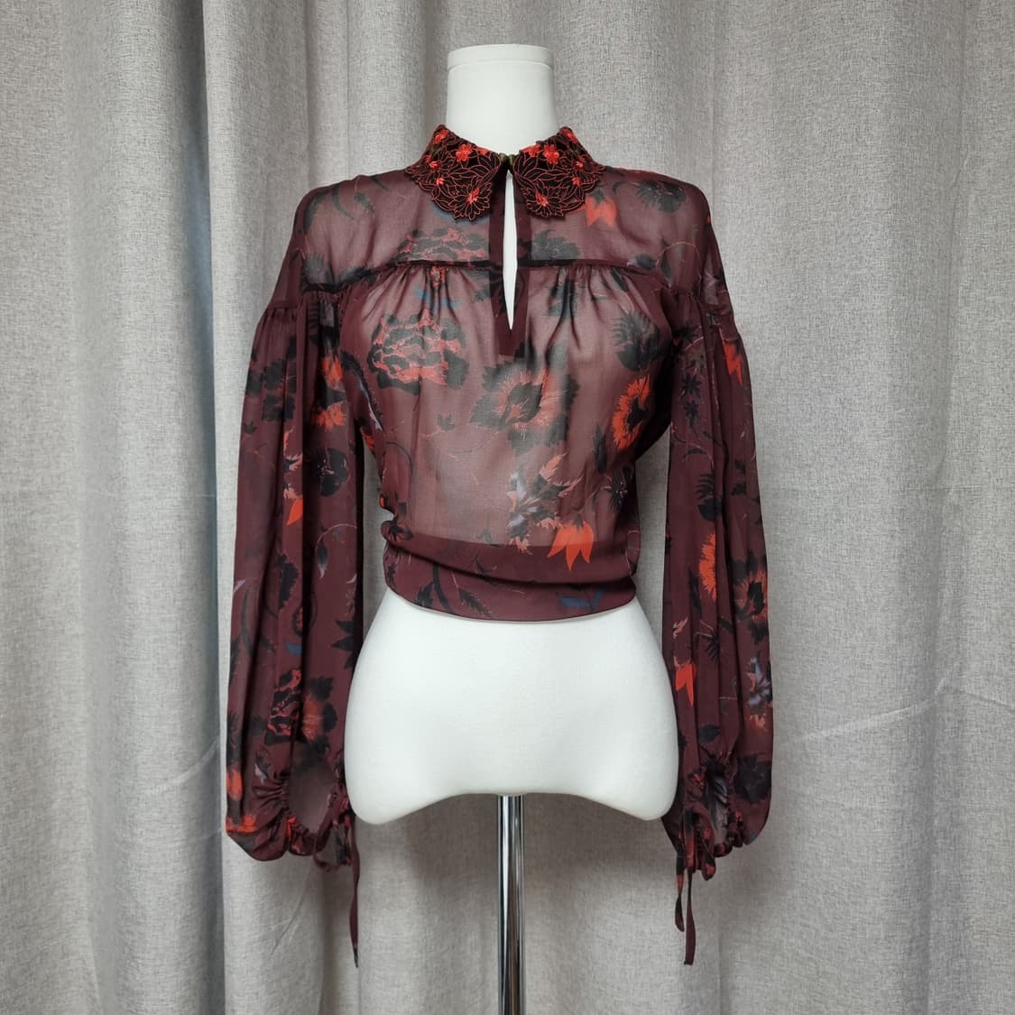 Sandro 산드로 시스루 블라우스 (사이즈1/55-66) 상태최상 상품이미지1