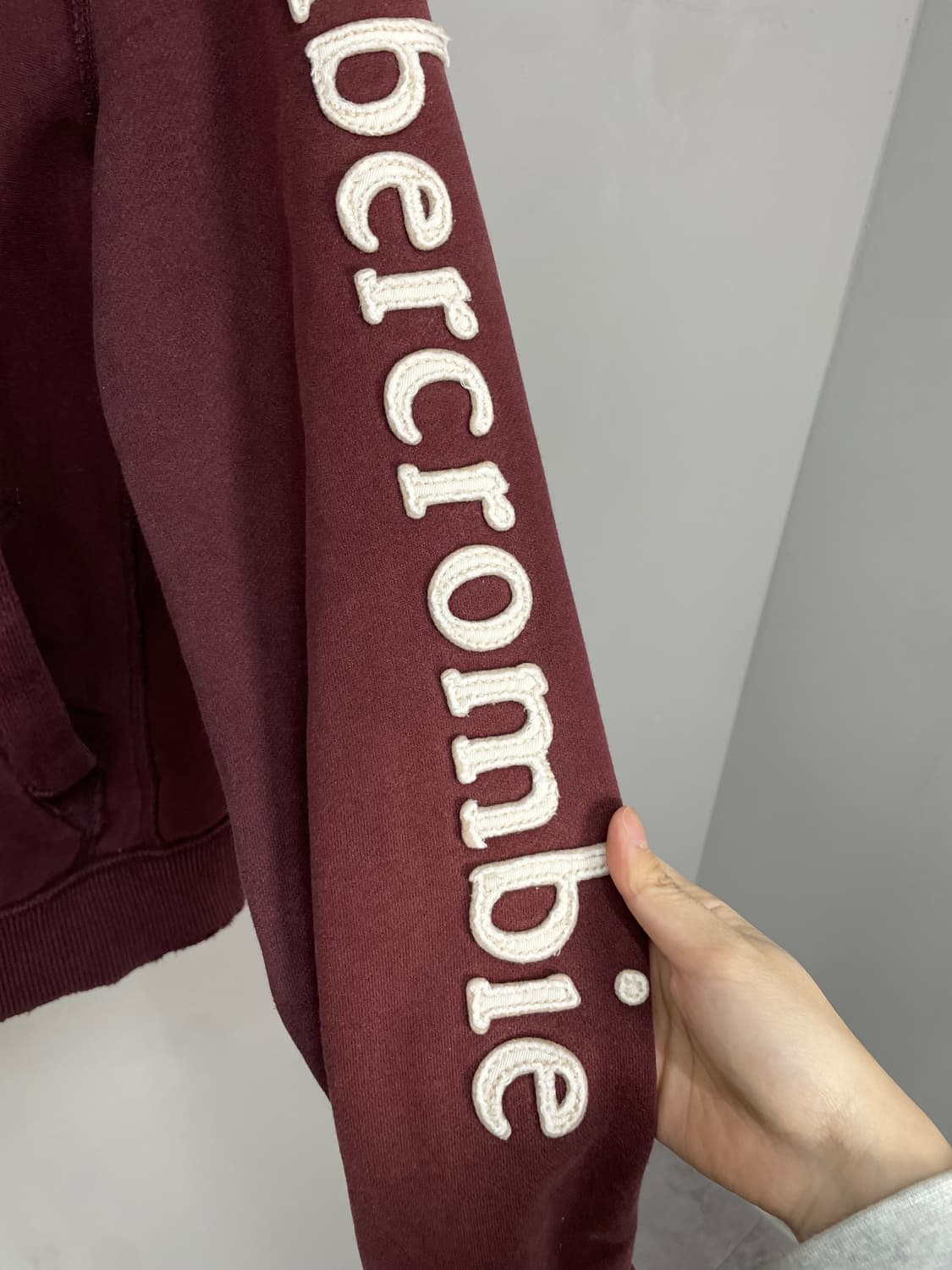 아베크롬비 순록로고 버건디 후드집업 H1668 상품이미지7