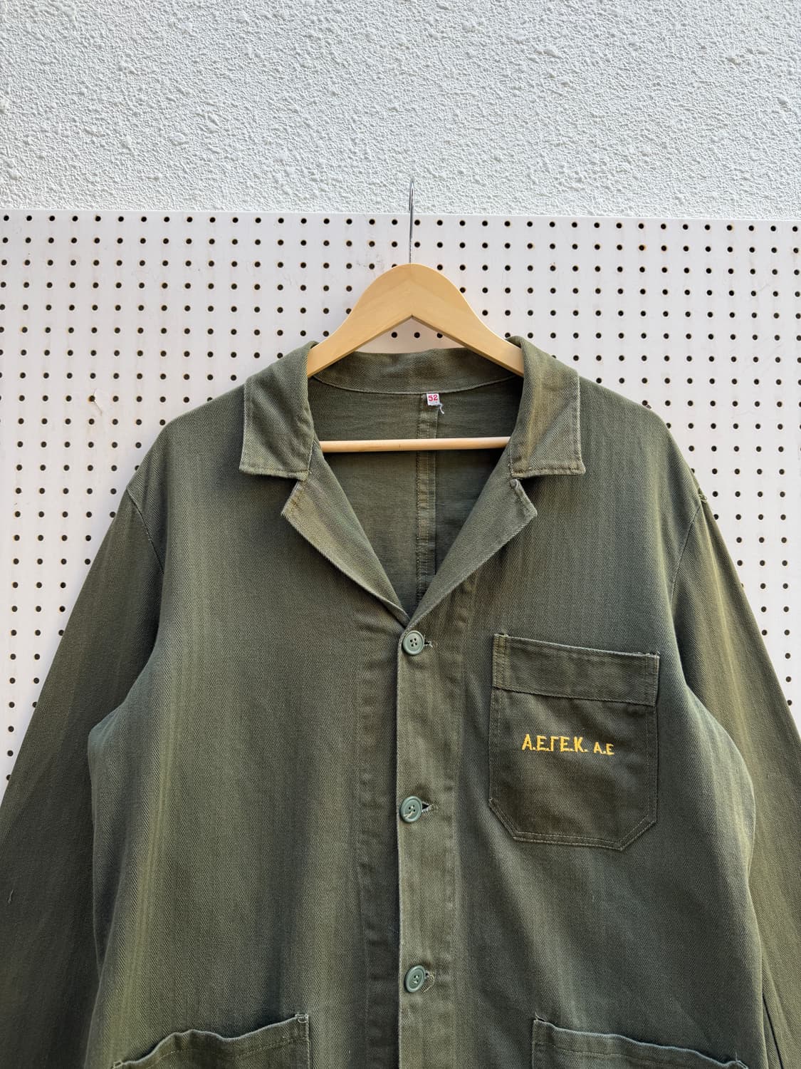 1970s EUROPEAN OLIVE HBT 올리브 헤링본 프렌치워크자켓 상품이미지5