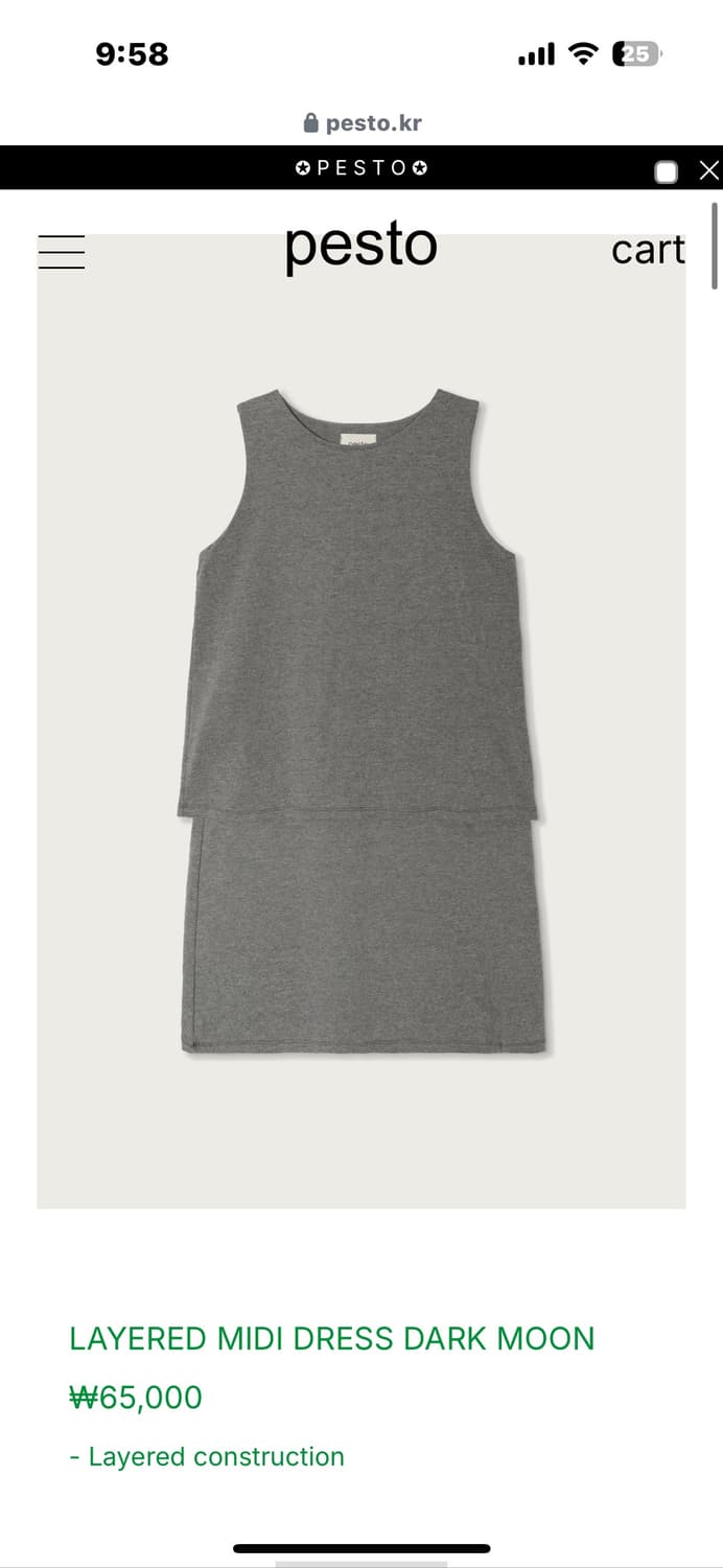 Pesto LAYERED MIDI DRESS DARK MOON 페스토 상품이미지1