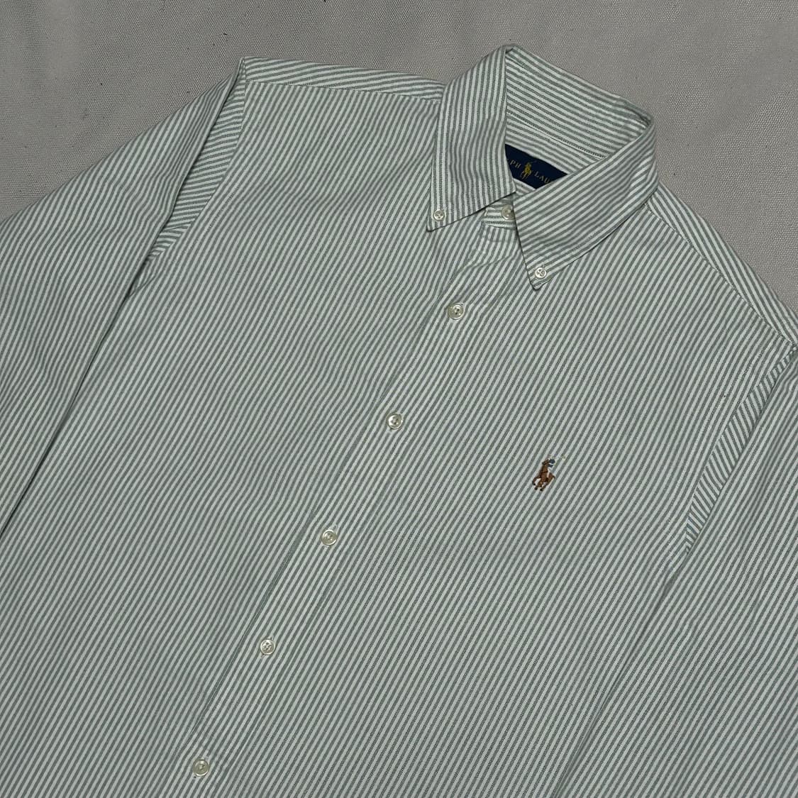 S 폴로랄프로렌 그린 스트라이프 셔츠 상품이미지1