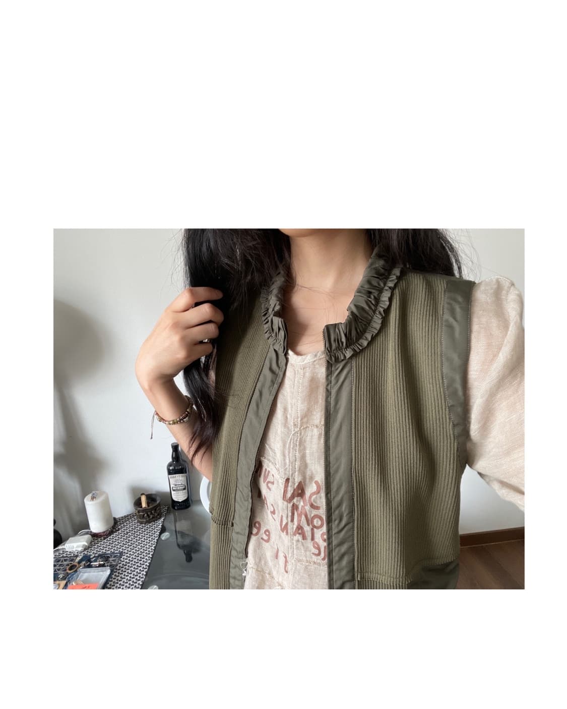 shirring zip-up vest 상품이미지9