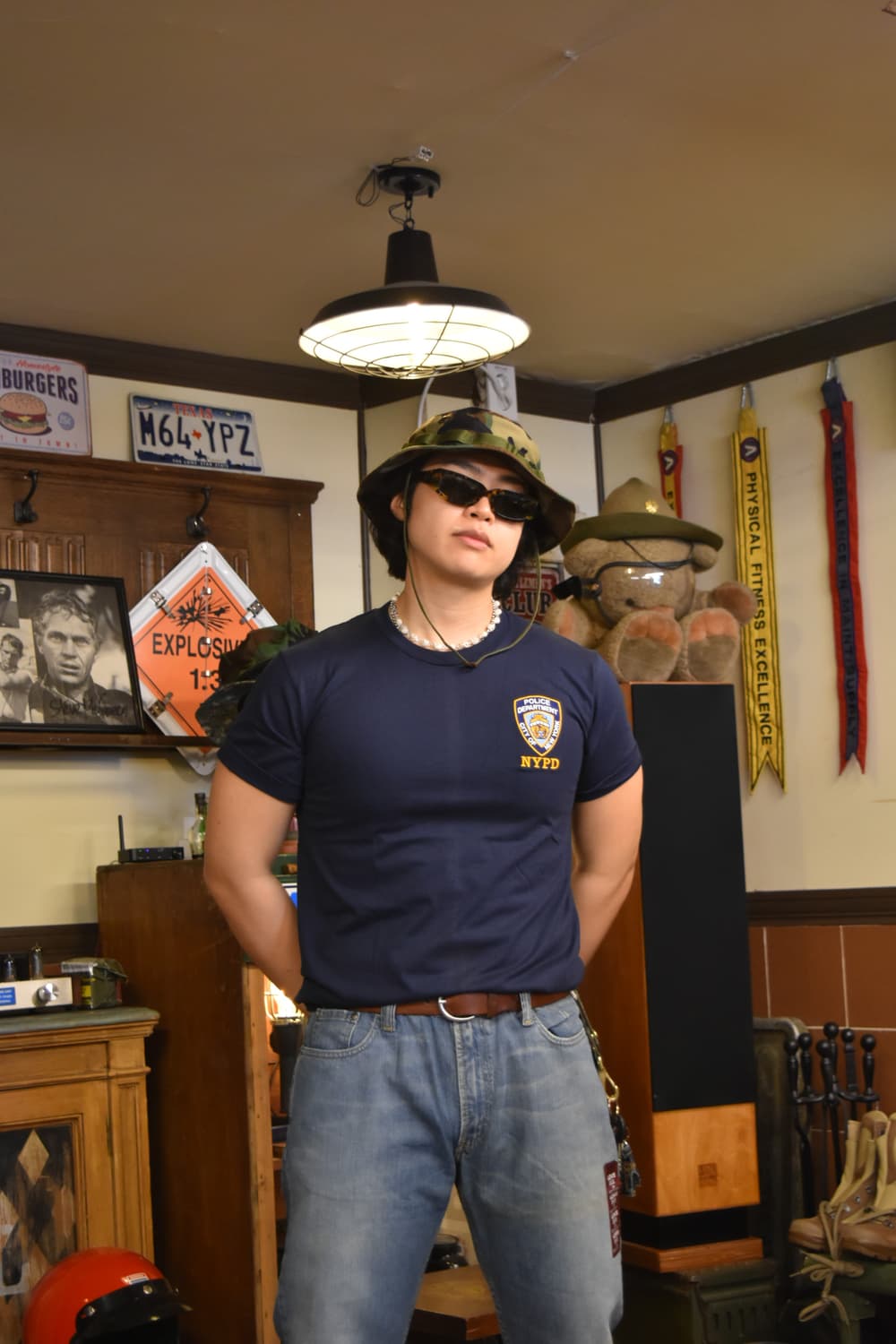 미국 NYPD 반팔티셔츠 네이비 M(95) / L(100) 사이즈 새상품 상품이미지1