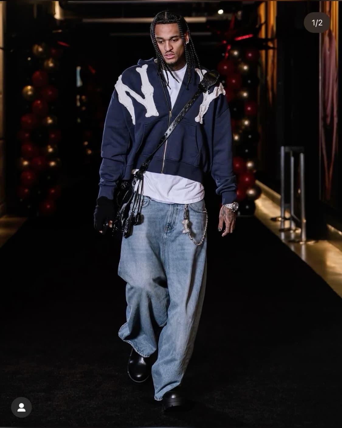 Memory Lane Park NY 후드 집업 네이비  상품이미지2