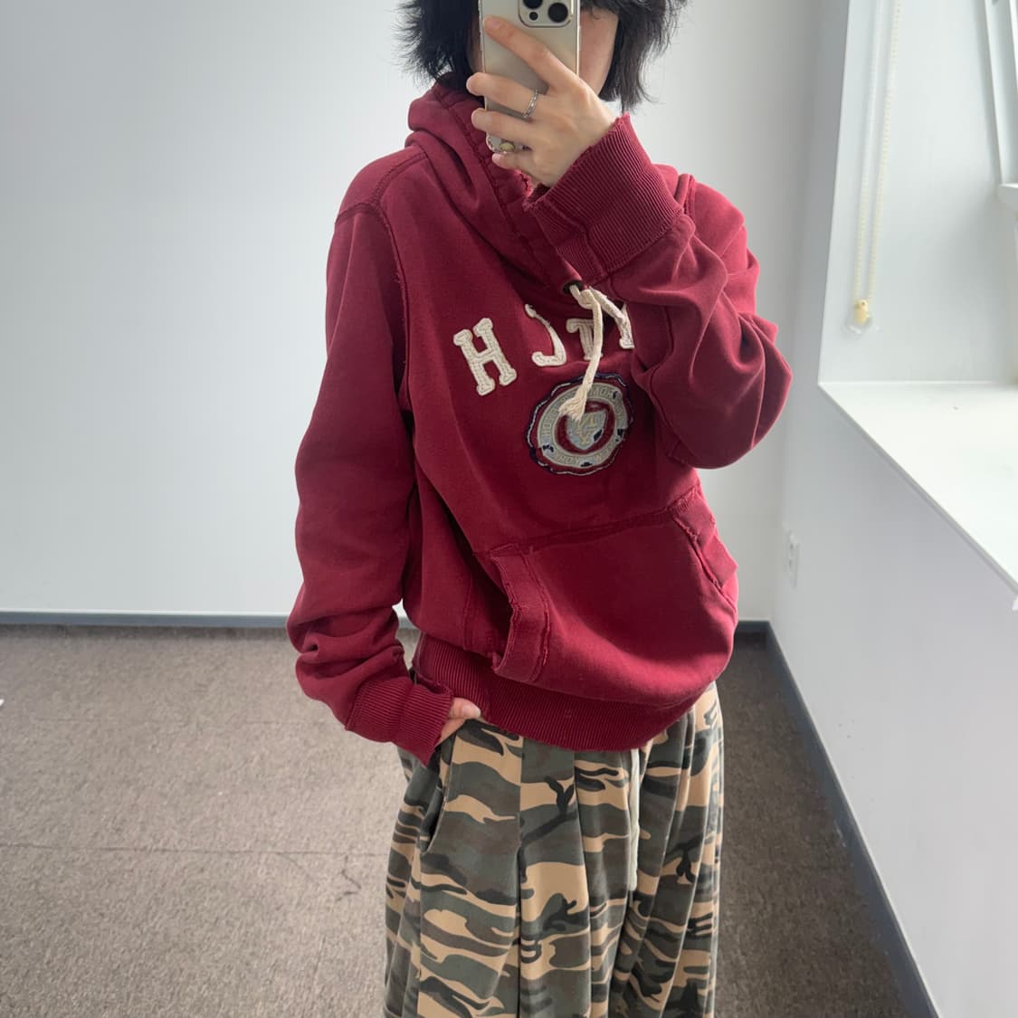 Abercrombie 아베크롬비 버건디 후드티 상품이미지2