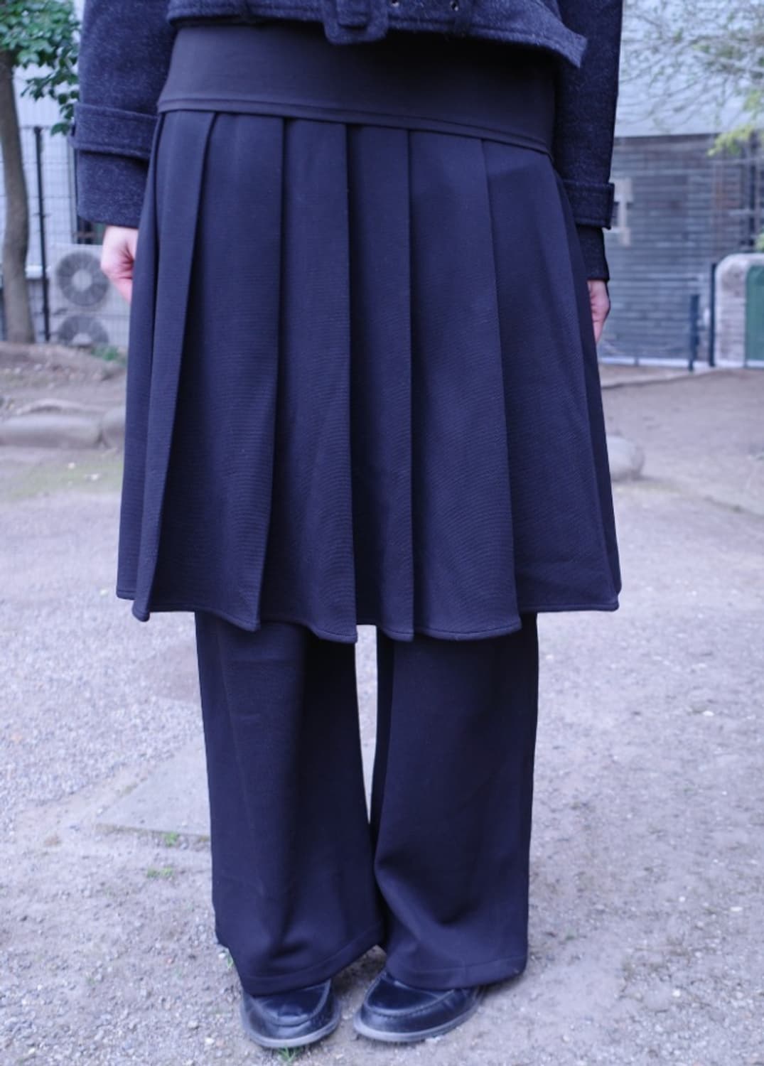 리 플리츠 스커트 팬츠 블랙 새상 상품이미지1