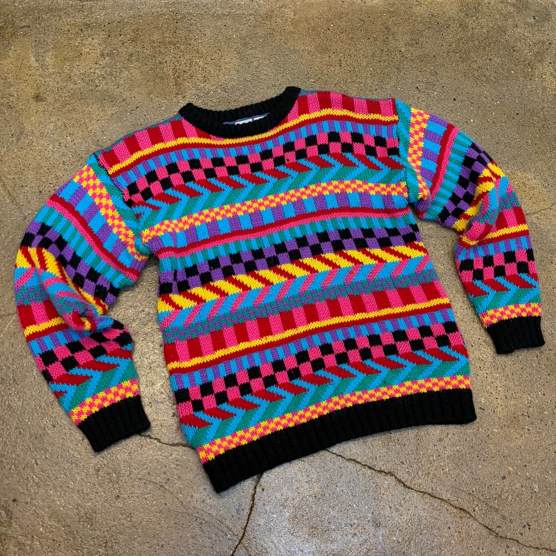 90s USA 빈티지 패턴 니트 상품이미지2