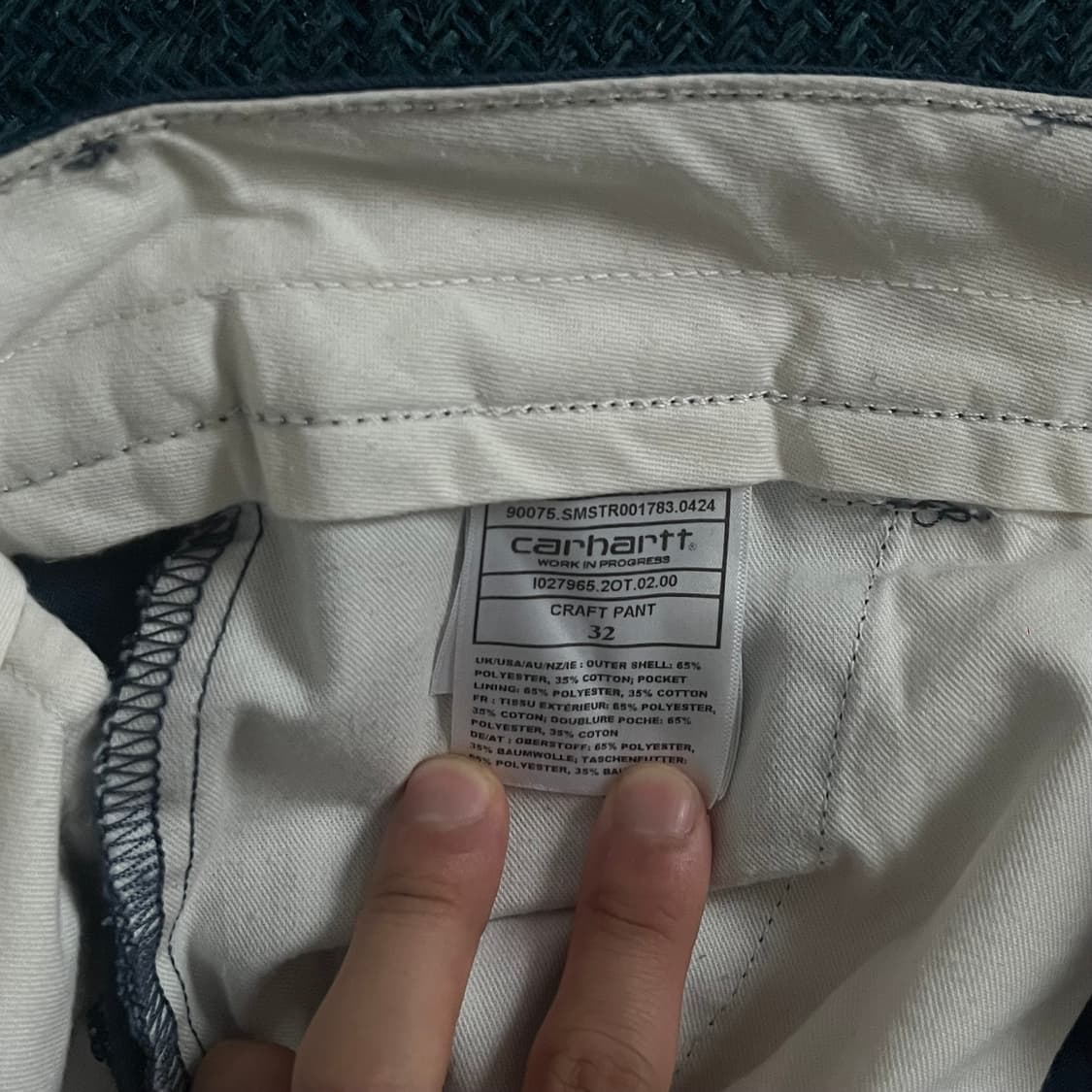 칼하트 wip 크래프트 팬츠 32 상품이미지6