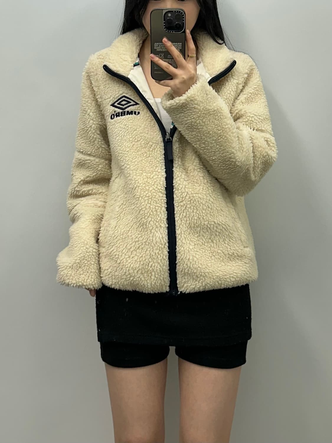 엄브로 플리스 베이지 리버시블 양면 자켓 상품이미지1