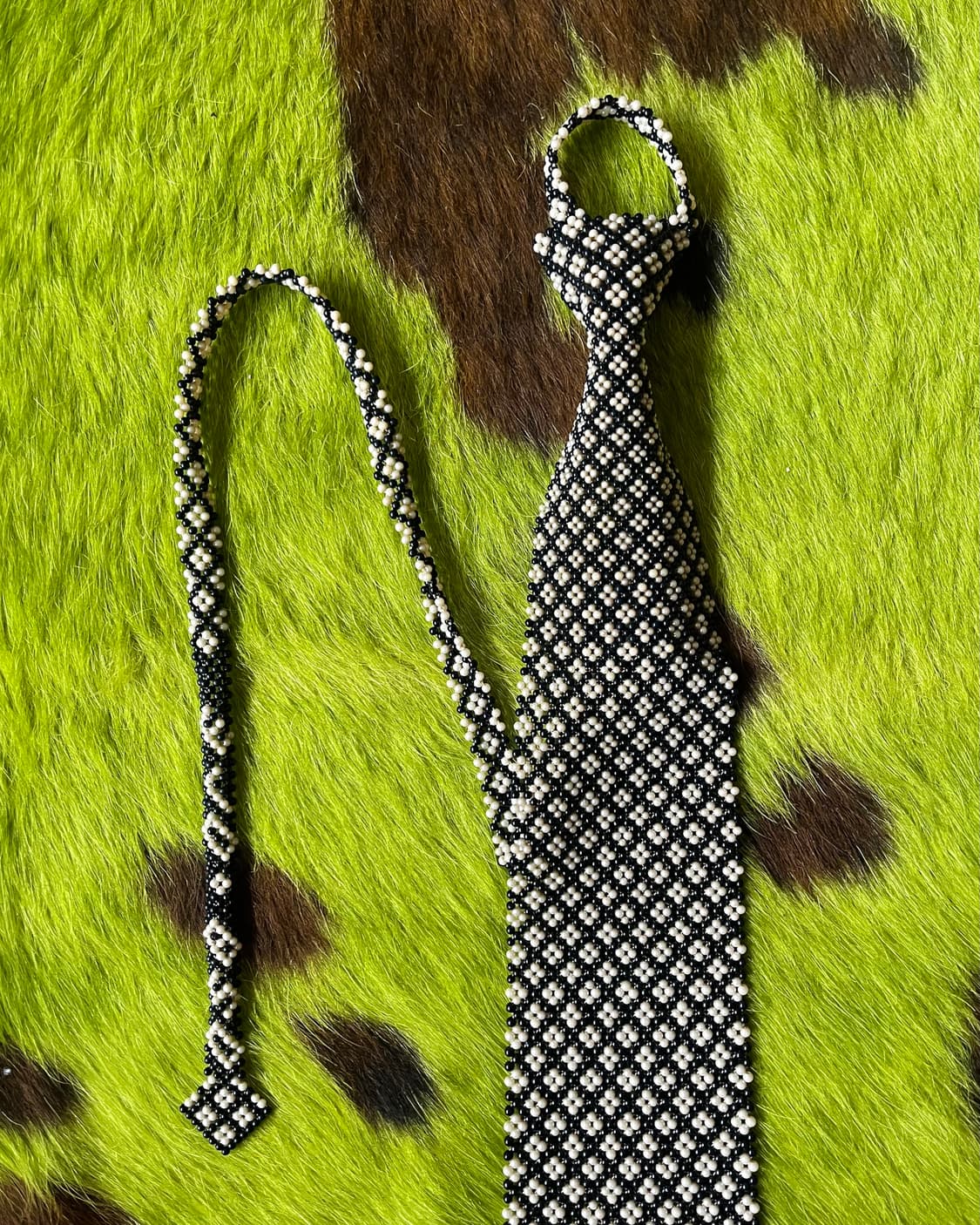 1960s Handmade Mods Pearl Beads Necktie 상품이미지7