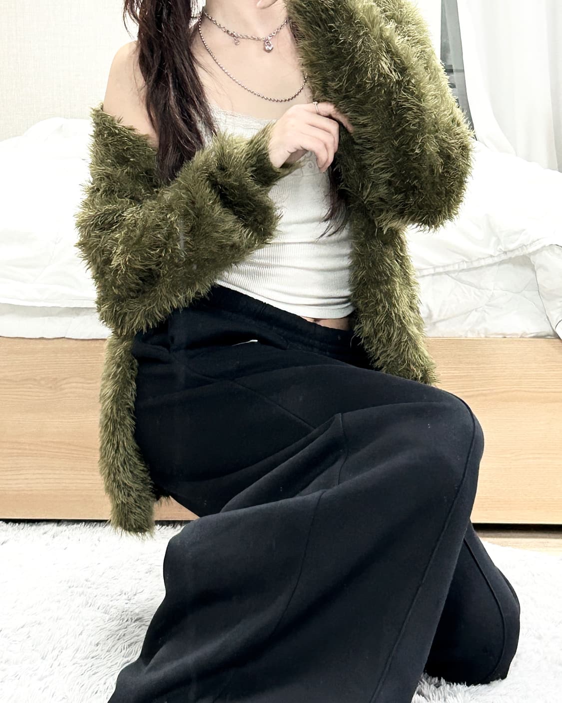 나이키 스우시 블랙 와이드 팬츠 상품이미지2