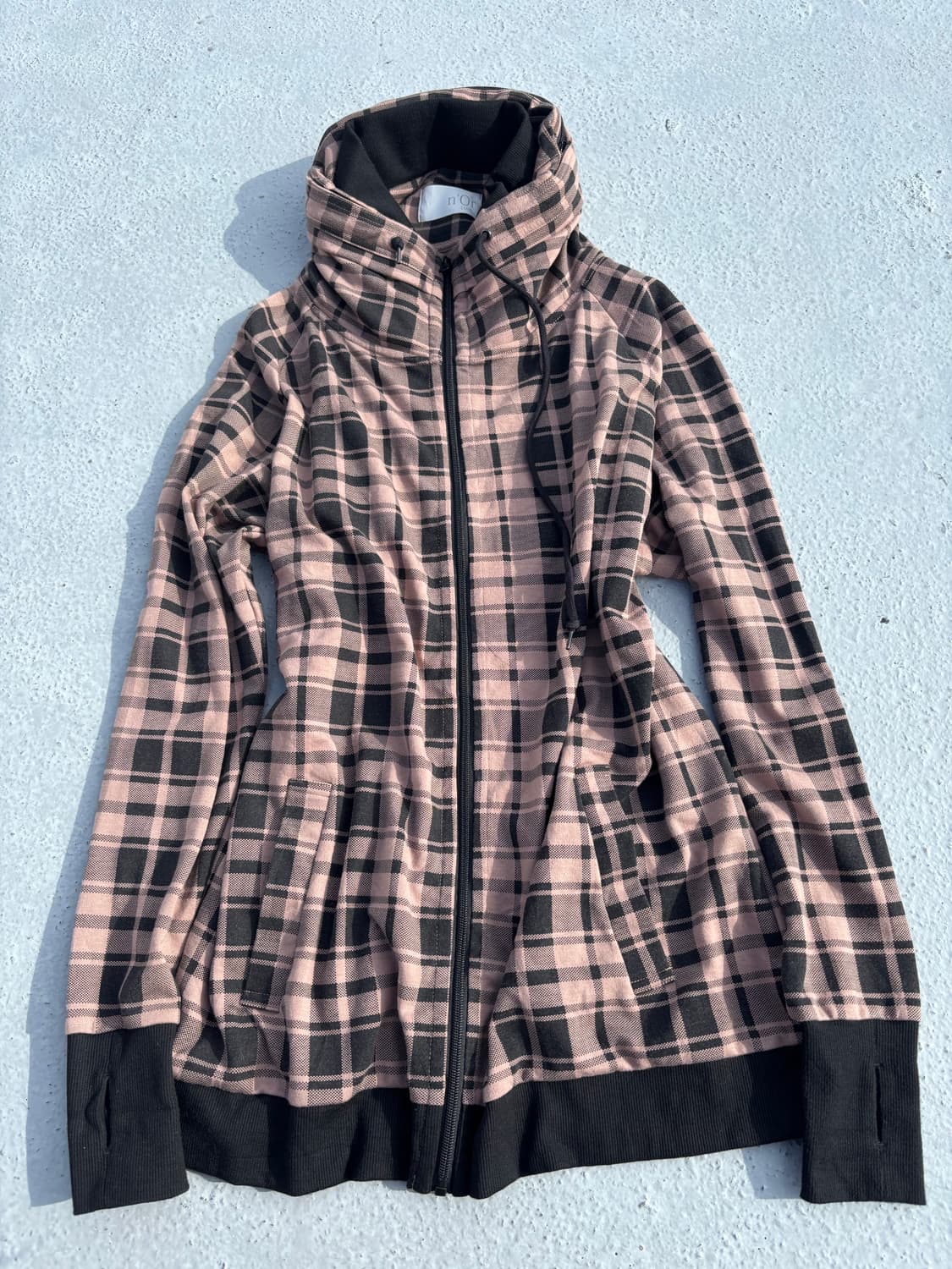 “Vintage”Y2K Bono-Hoodie Check Pattern Z 상품이미지1