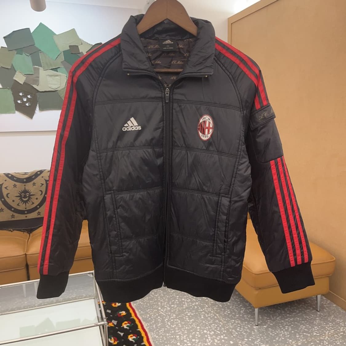 아디다스 올드스쿨 AC 밀란 미드 필 경량 패딩 자켓 85 C07214 상품이미지3
