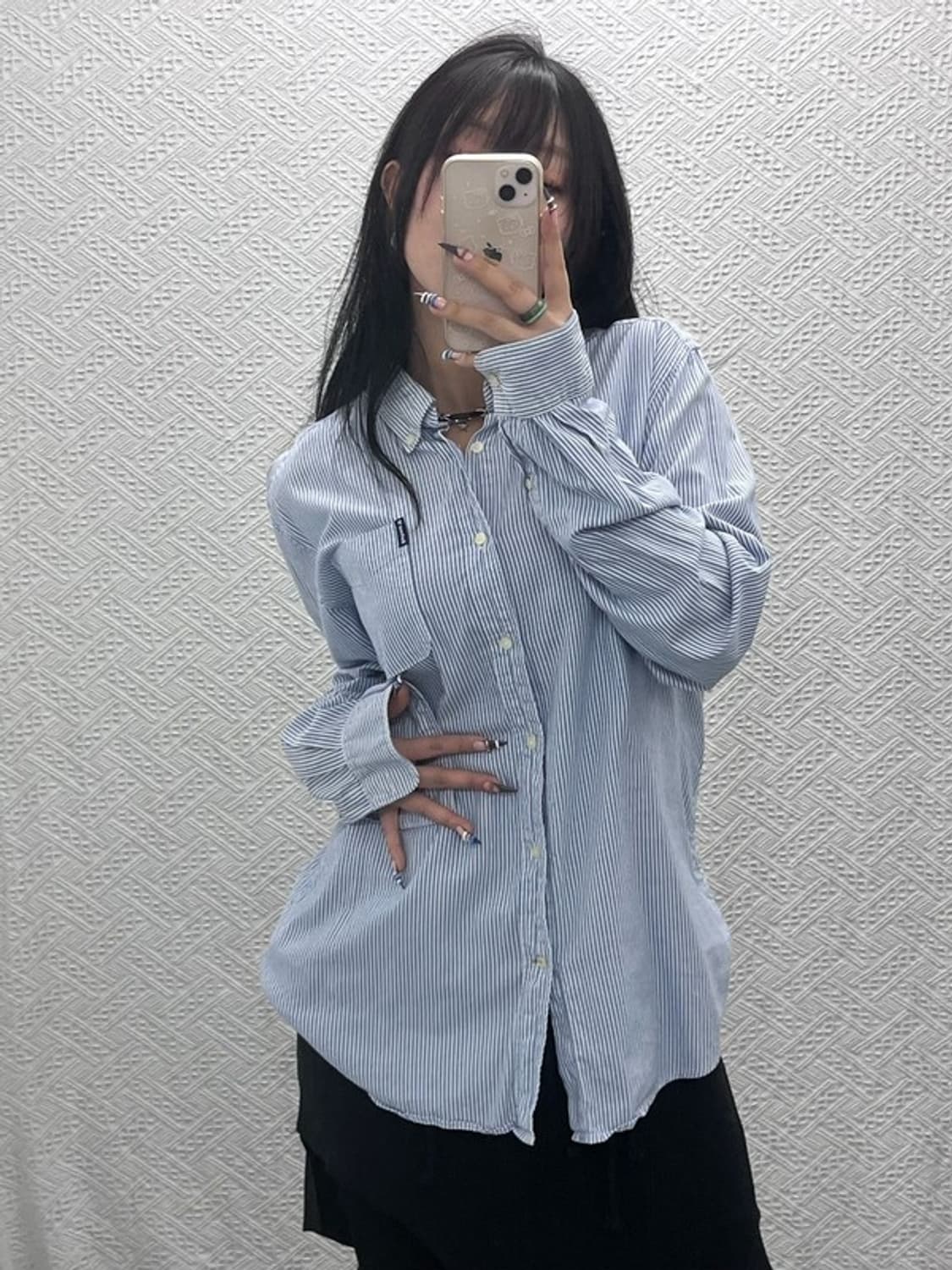 바버 모던 캐주얼 스트라이프 포켓 셔츠 105 C07606 상품이미지1