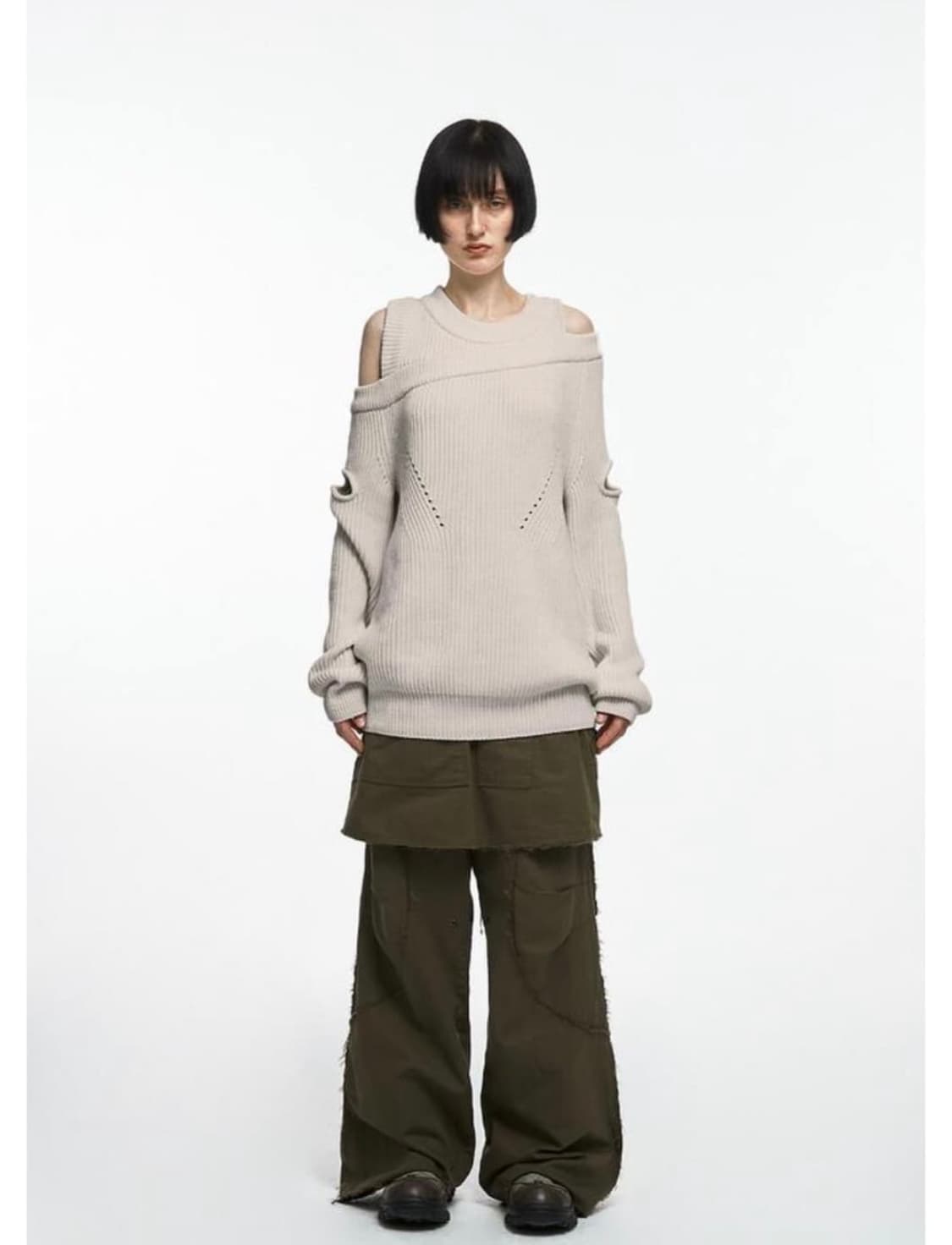 나체 ASYMMETRIC LAYERED KNIT 상품이미지1