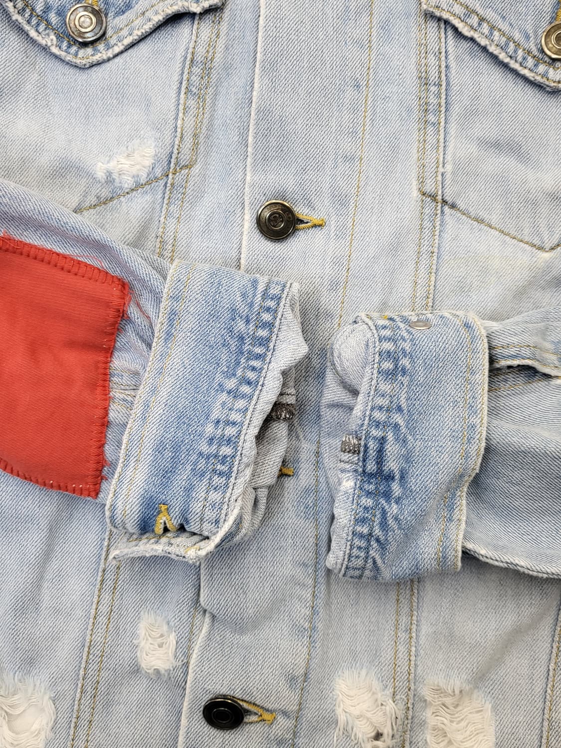 룩다운 데님 자켓 데미지 워싱 m 상품이미지6