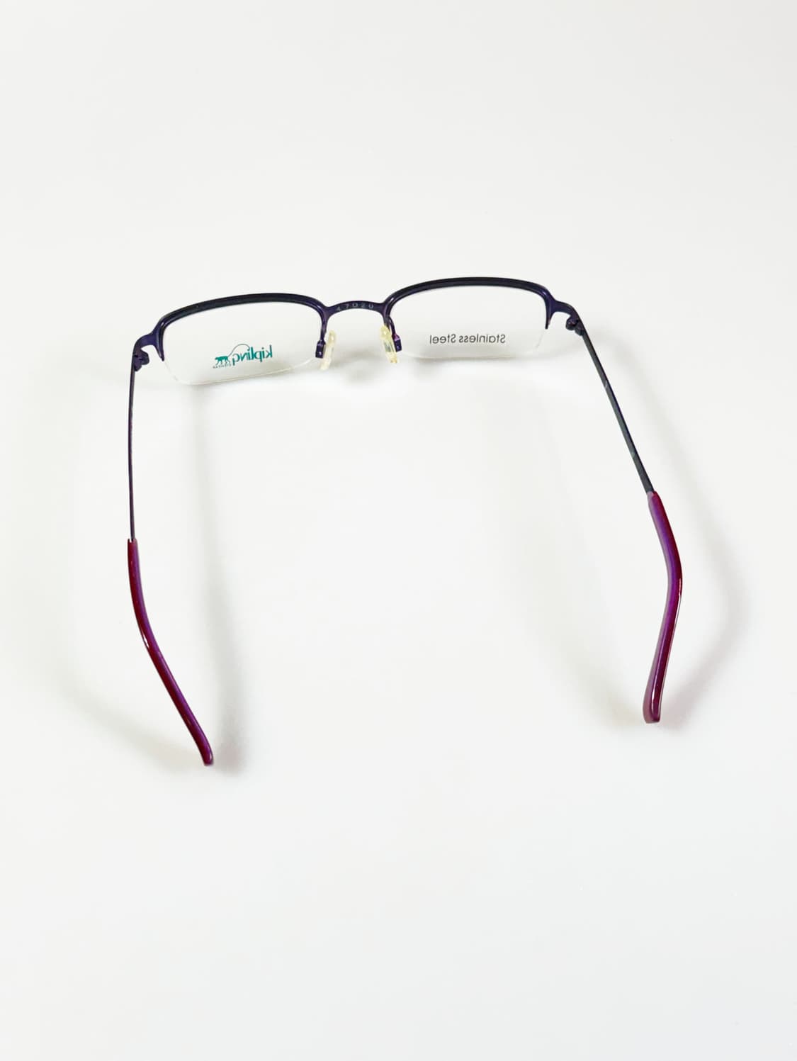 KIPLING 딥퍼플 메탈 반무테 스퀘어 빈티지 안경 상품이미지5