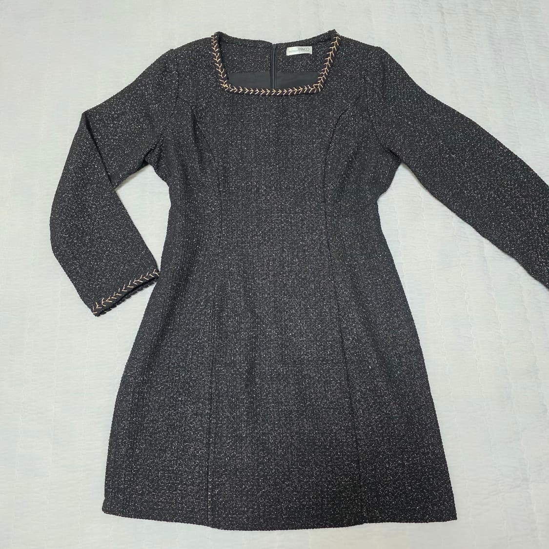 빈티지 블랙 트위드 연말 원피스 상품이미지3