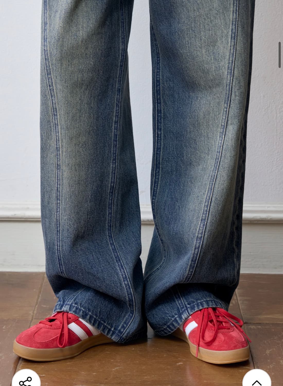 (L) 아워데이즈 웨이비 커브드 와이드 데님 팬츠 [BLUE] 판매 상품이미지8