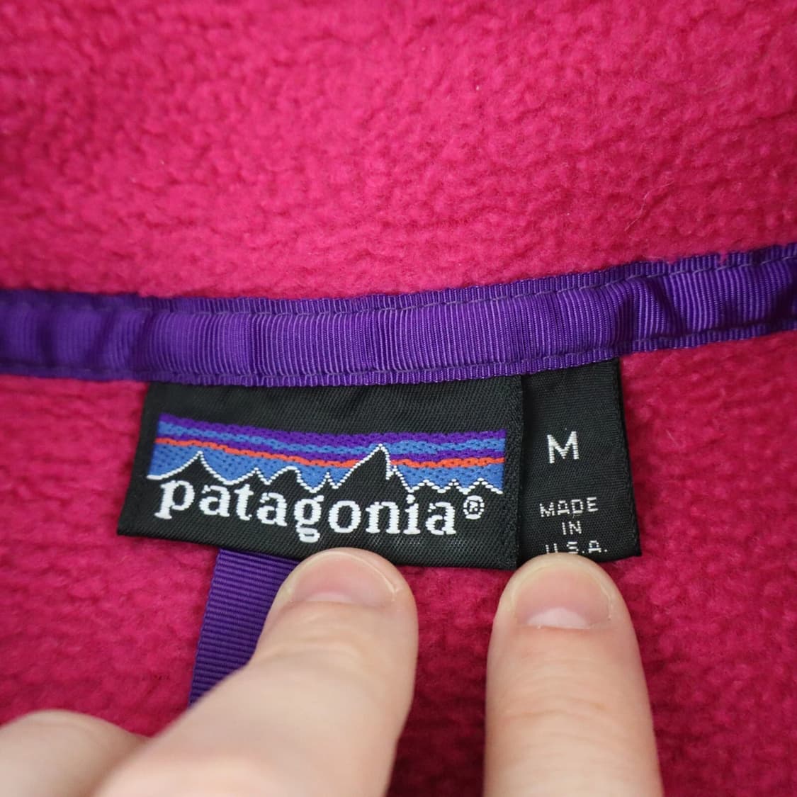 90s 파타고니아 신칠라 스냅-T 핑크/틸/퍼플 USA 상품이미지6