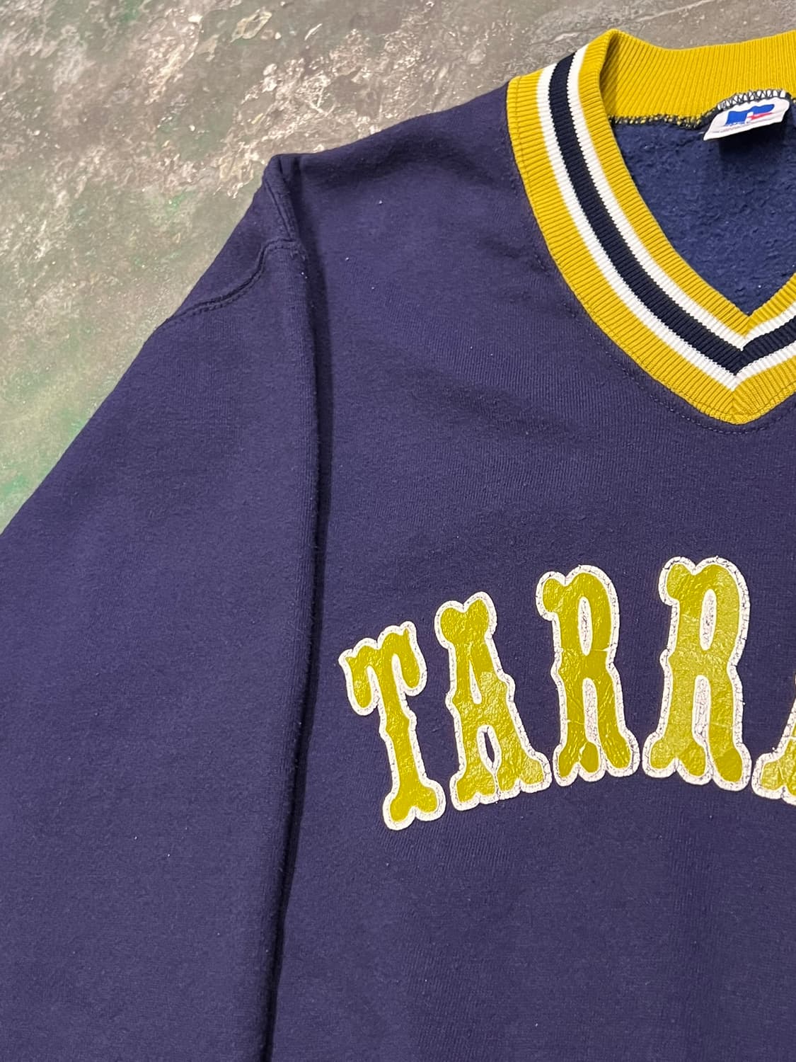 90's 러셀 애슬레틱 V넥 맨투맨 바시티 스웻 빈티지 스쿨웨어 상품이미지4