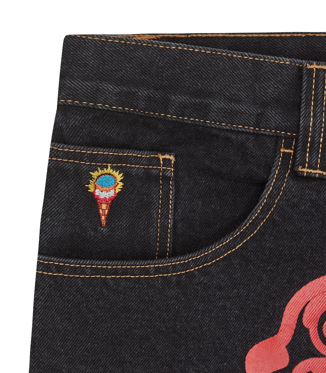 [30,32,34]BBC 아이스크림 26ss 러닝 도그 데님 팬츠/블랙 상품이미지4