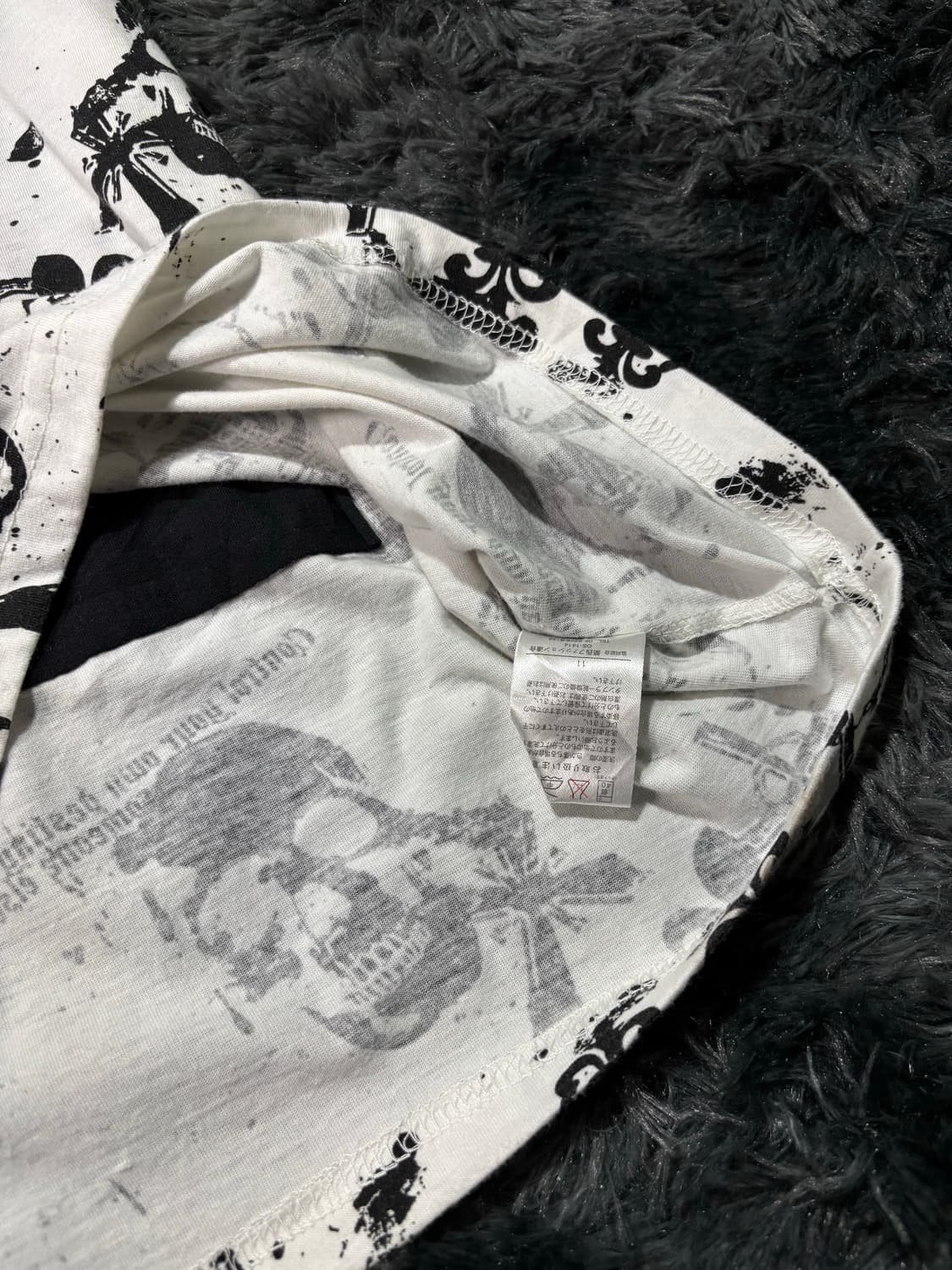 Lazy Daisy 해골 프린팅 백슬래시 컷아웃 반팔 티셔츠 상품이미지7