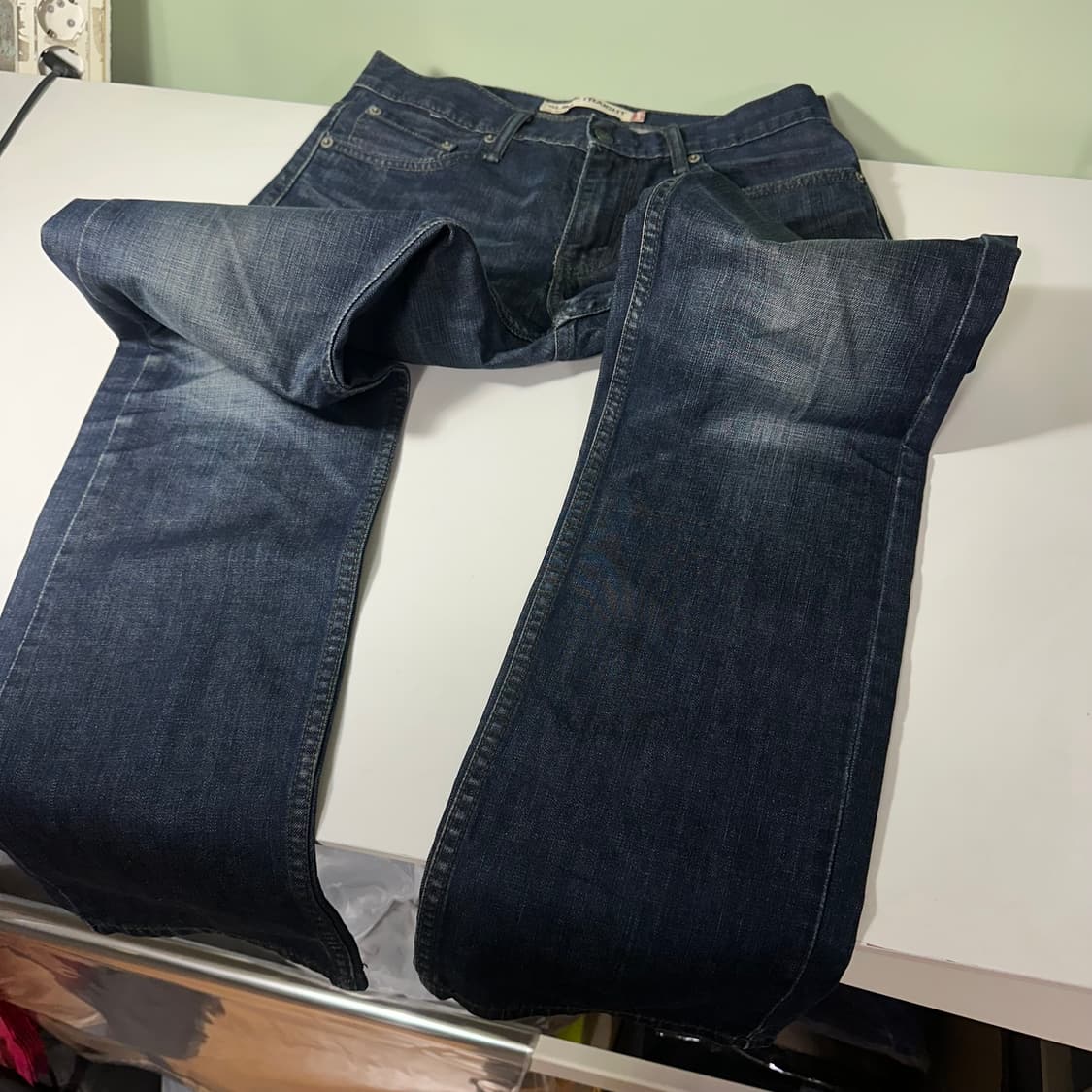 S-M 리바이스514 USA 진청워시드 슬림스트레이트핏 데님팬츠 청바지 상품이미지4