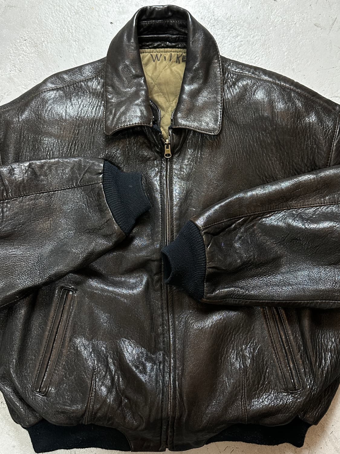 90's 빈티지 레더 봄버 자켓 빈티지 레더 자켓 상품이미지8