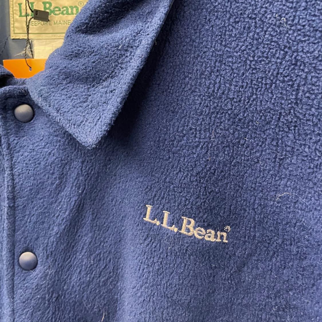 90s 엘엘빈 Made in USA 플리스 버튼 바시티 자켓 N407 상품이미지5