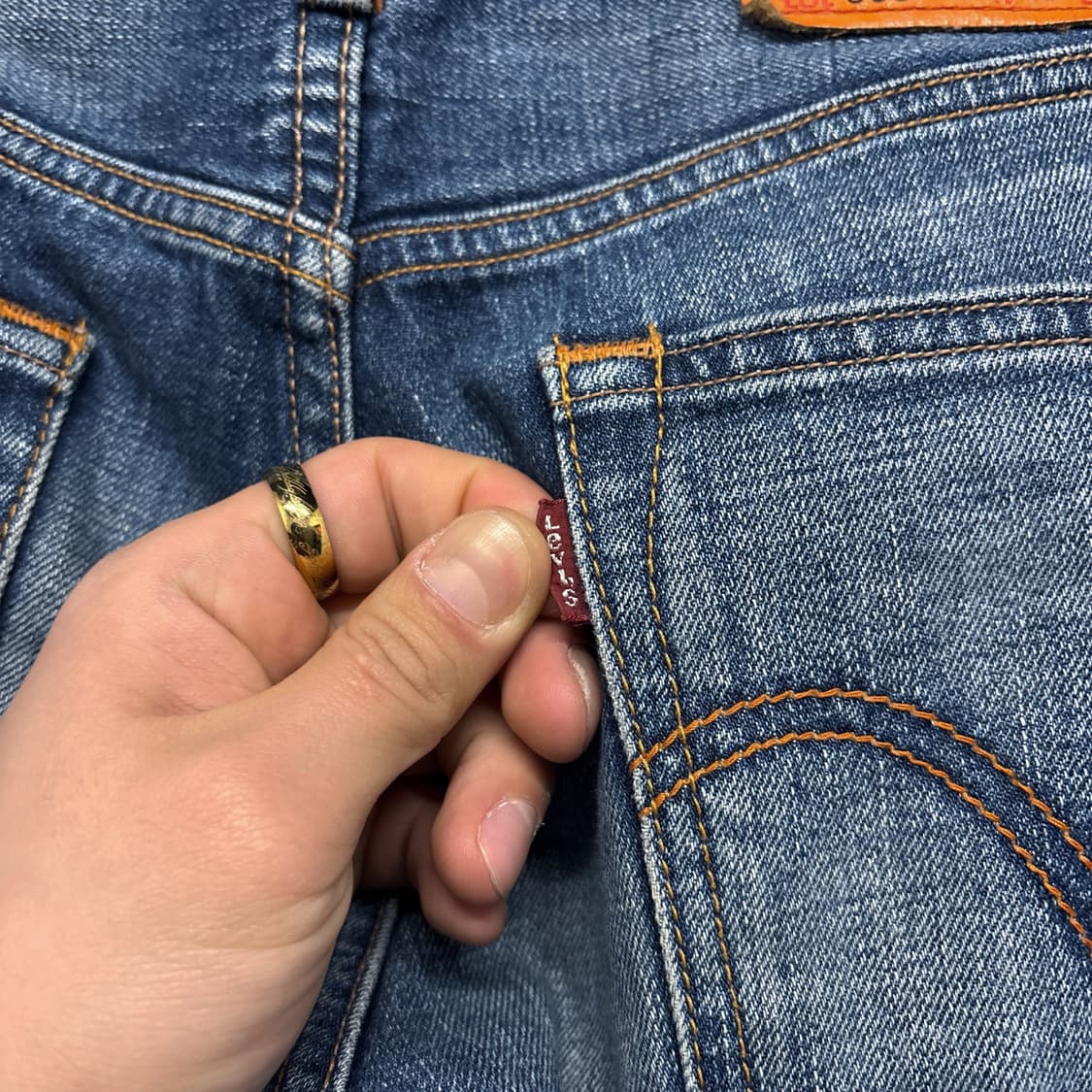 00s 리바이스 클래식 503 오렌지스티치 워싱 데님팬츠 N1193   상품이미지6