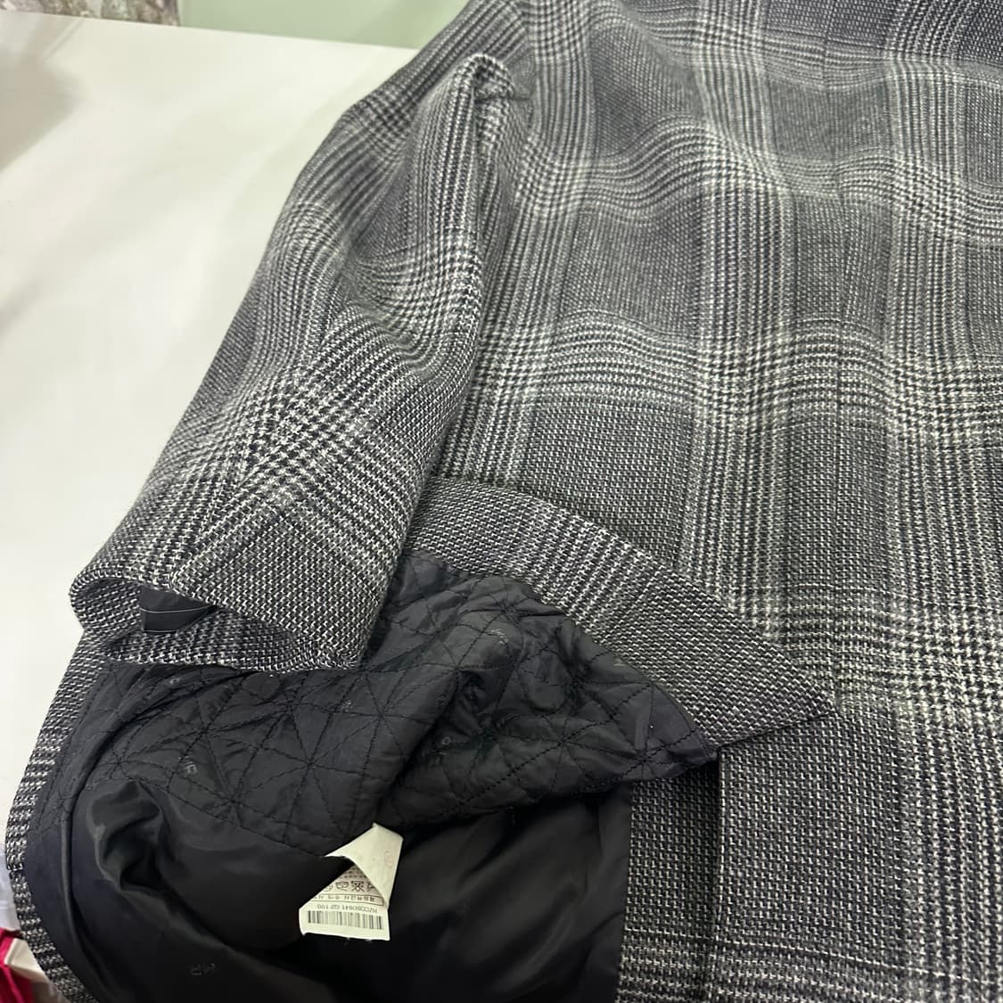 L 100 헤지스 검그레이 하운드투스체크 울 싱글코트 상품이미지7