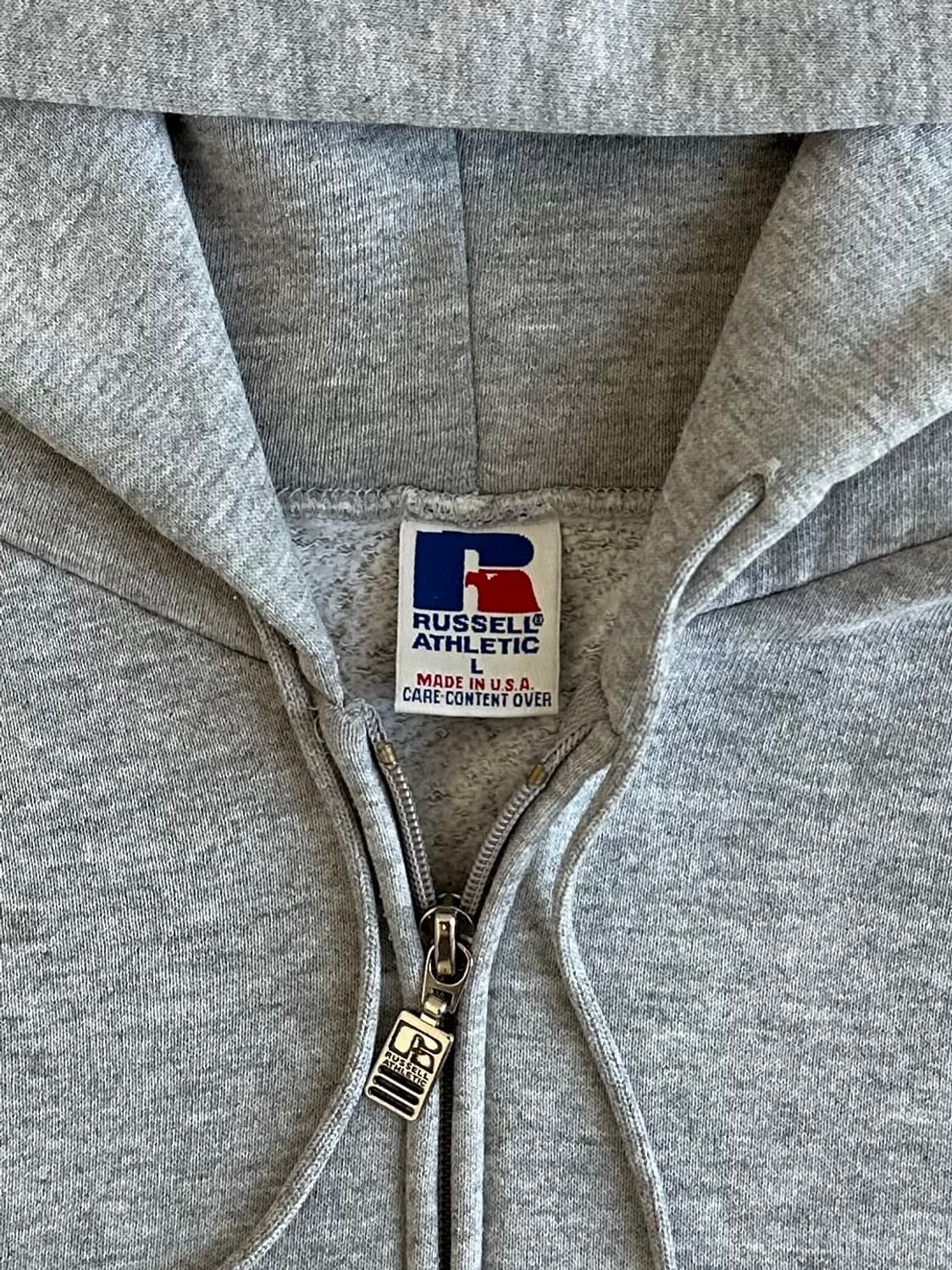 90s 빈티지 러셀 후드집업 그레이 L USA 상품이미지6
