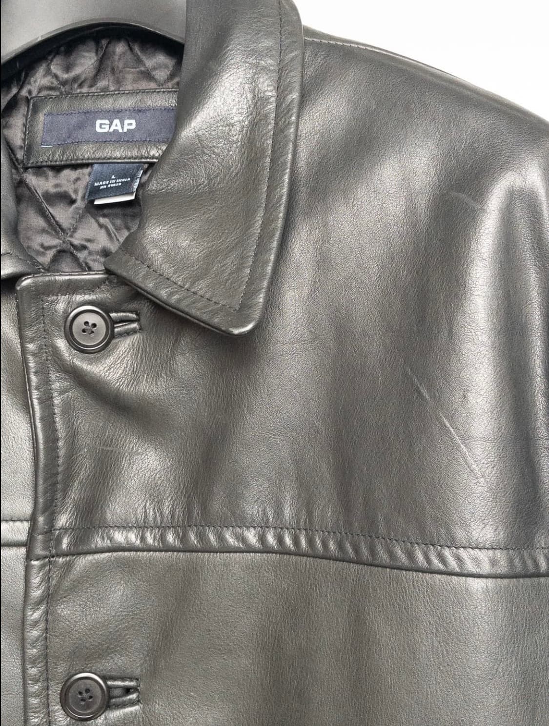 올드갭 레더 카코트 블랙 L 상품이미지4