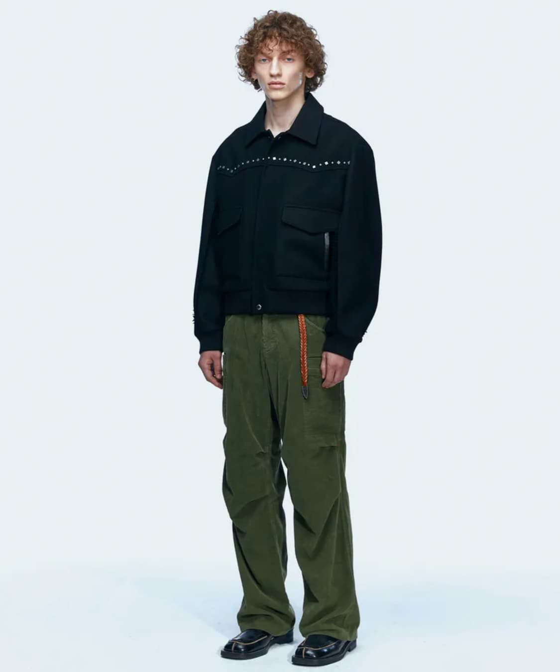 안드레스 울 웨스턴 블루종 자켓 awa465m(BLACK) 상품이미지1