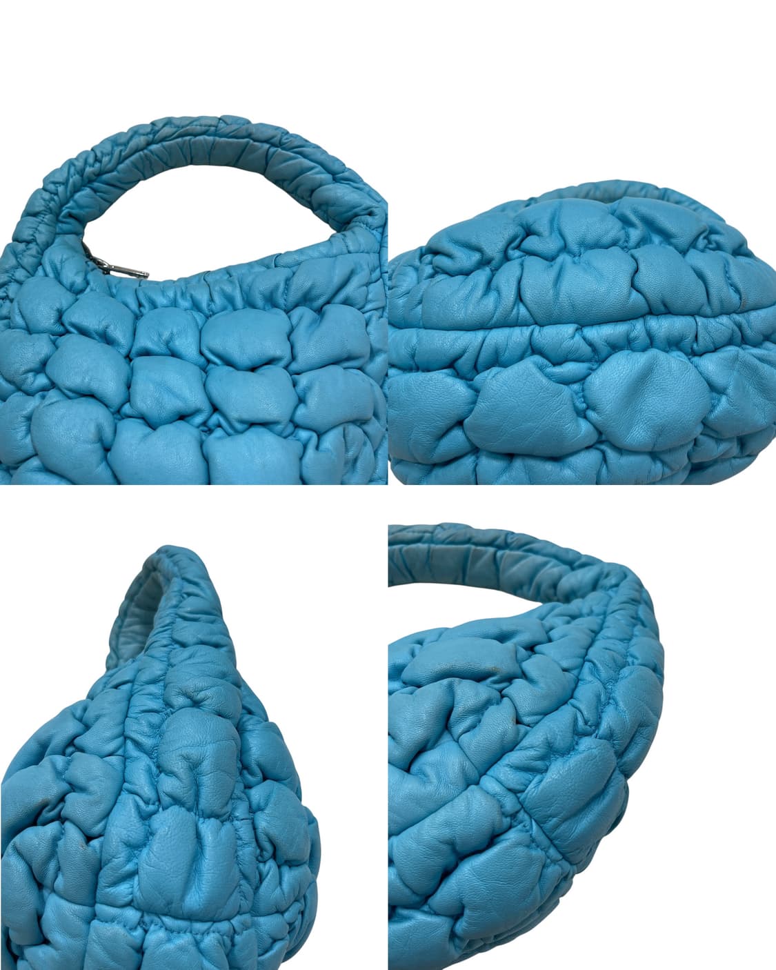 COS 코스 퀄티드 미니백 레더 터콰이즈 블루 가방 상품이미지6