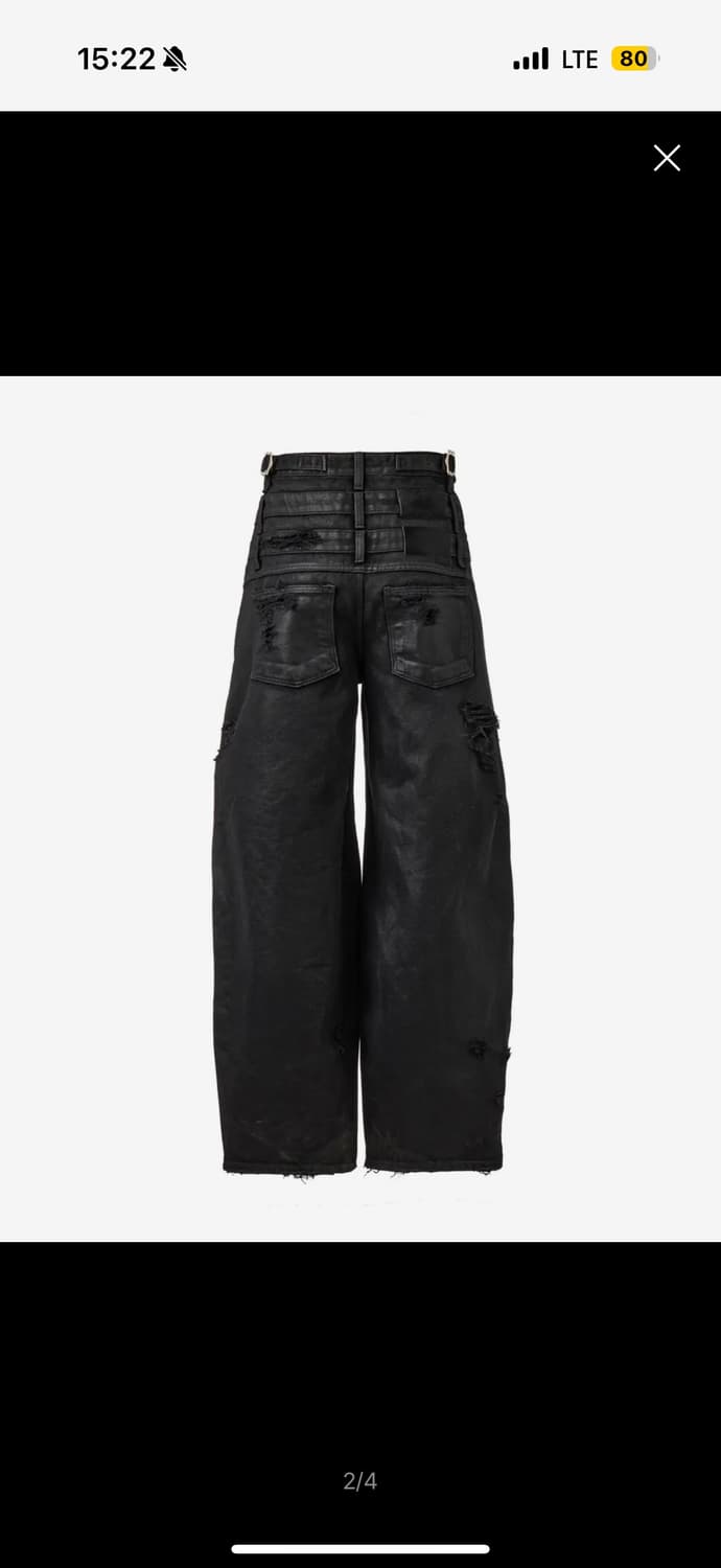 어나더유스 3 레이어드 디스트로이드 진 - 코티드 블랙 상품이미지2