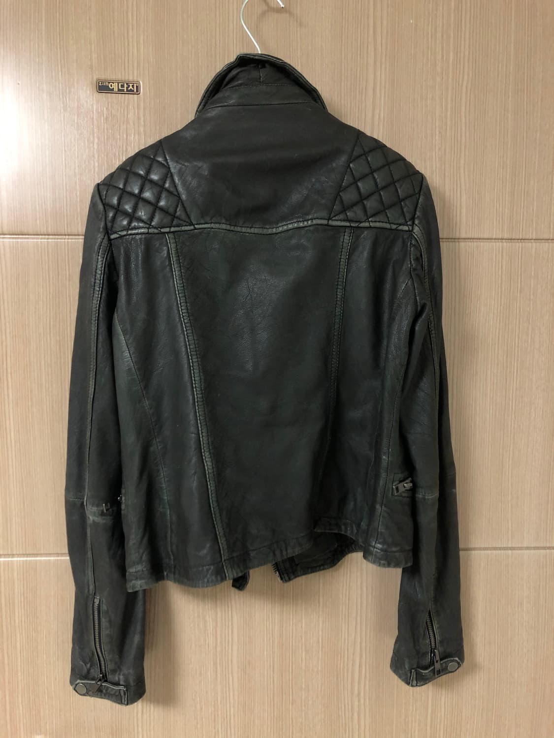 올세인츠 빈티지 워싱 바이커 레더자켓 36 상품이미지3