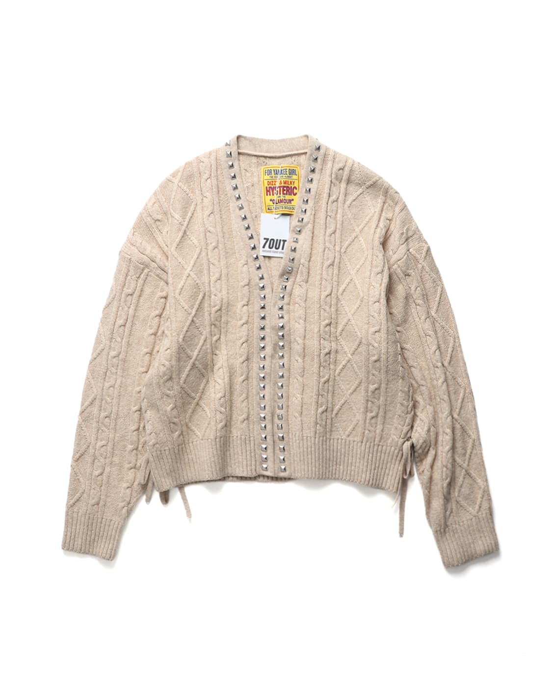 HYSTERIC GLAMOUR Stud Cable Cardigan 상품이미지1