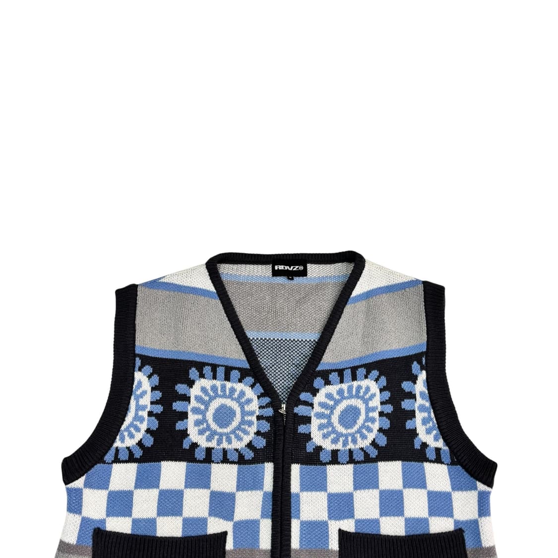 RDVZ 시크릿 패턴 니트 집업 베스트 상품이미지2