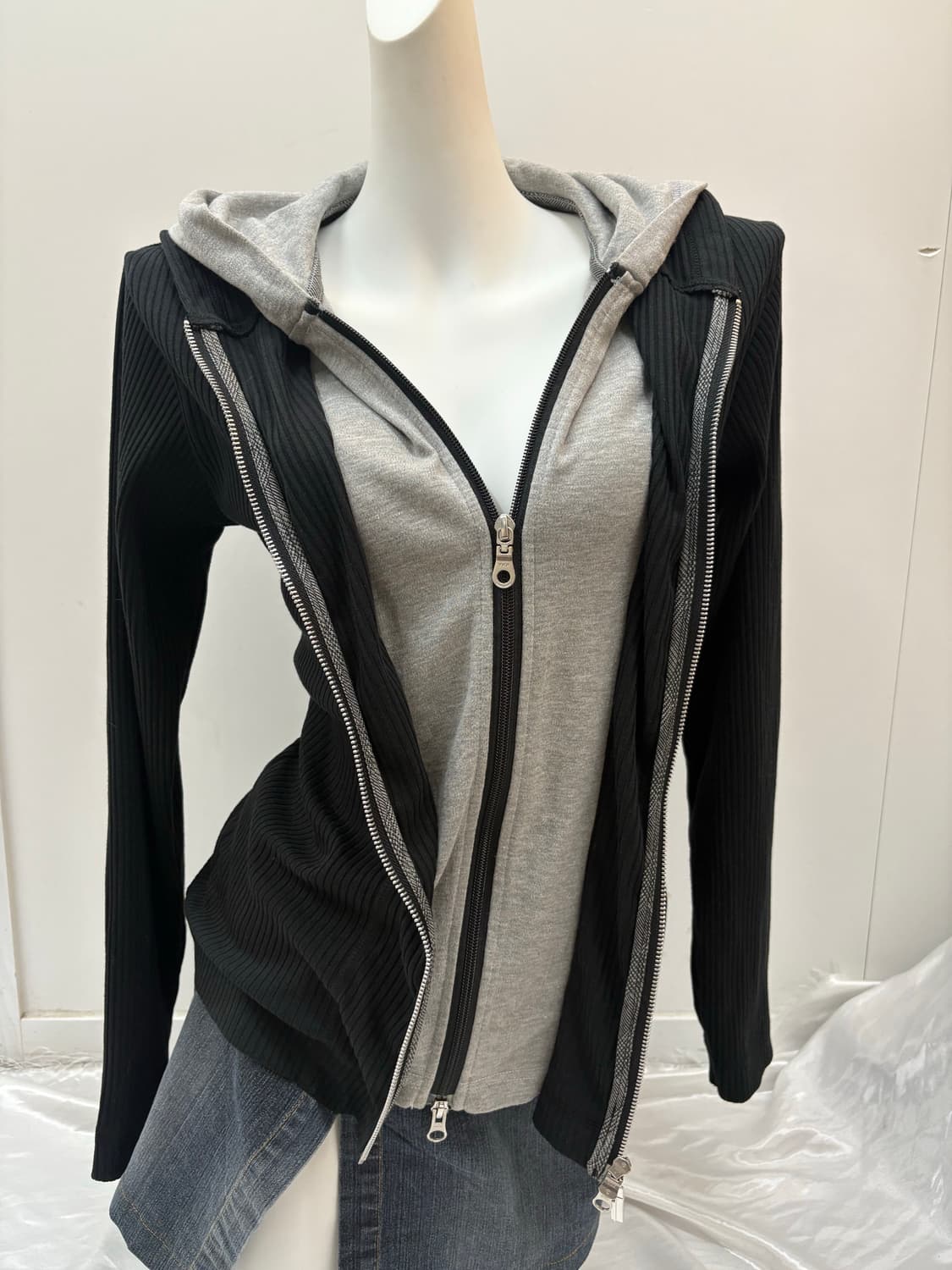 더블 후드 투웨이 집업 상품이미지3