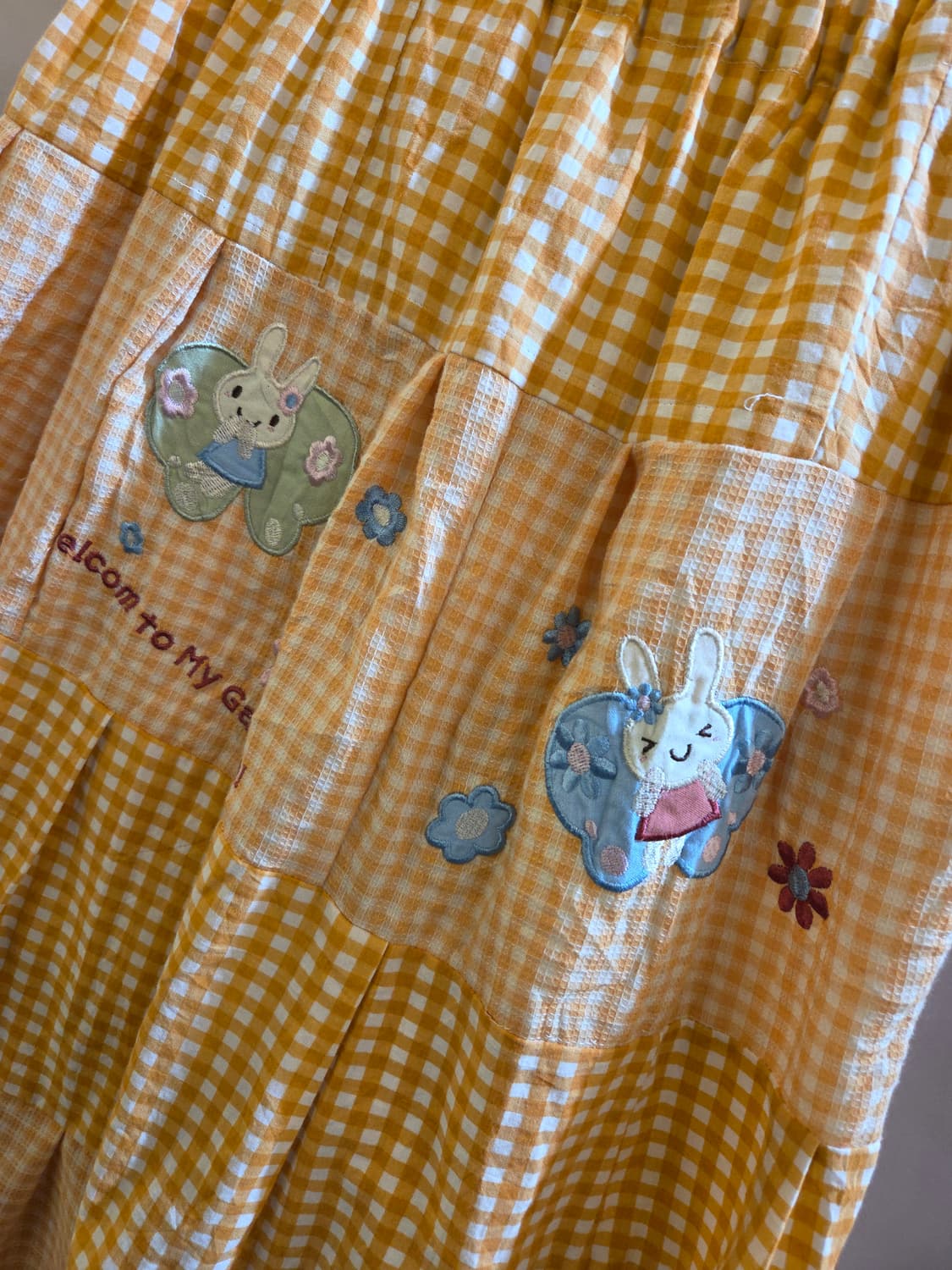 [MADE] 오렌지체크 캉캉 롱 패치스커트🤍 상품이미지2