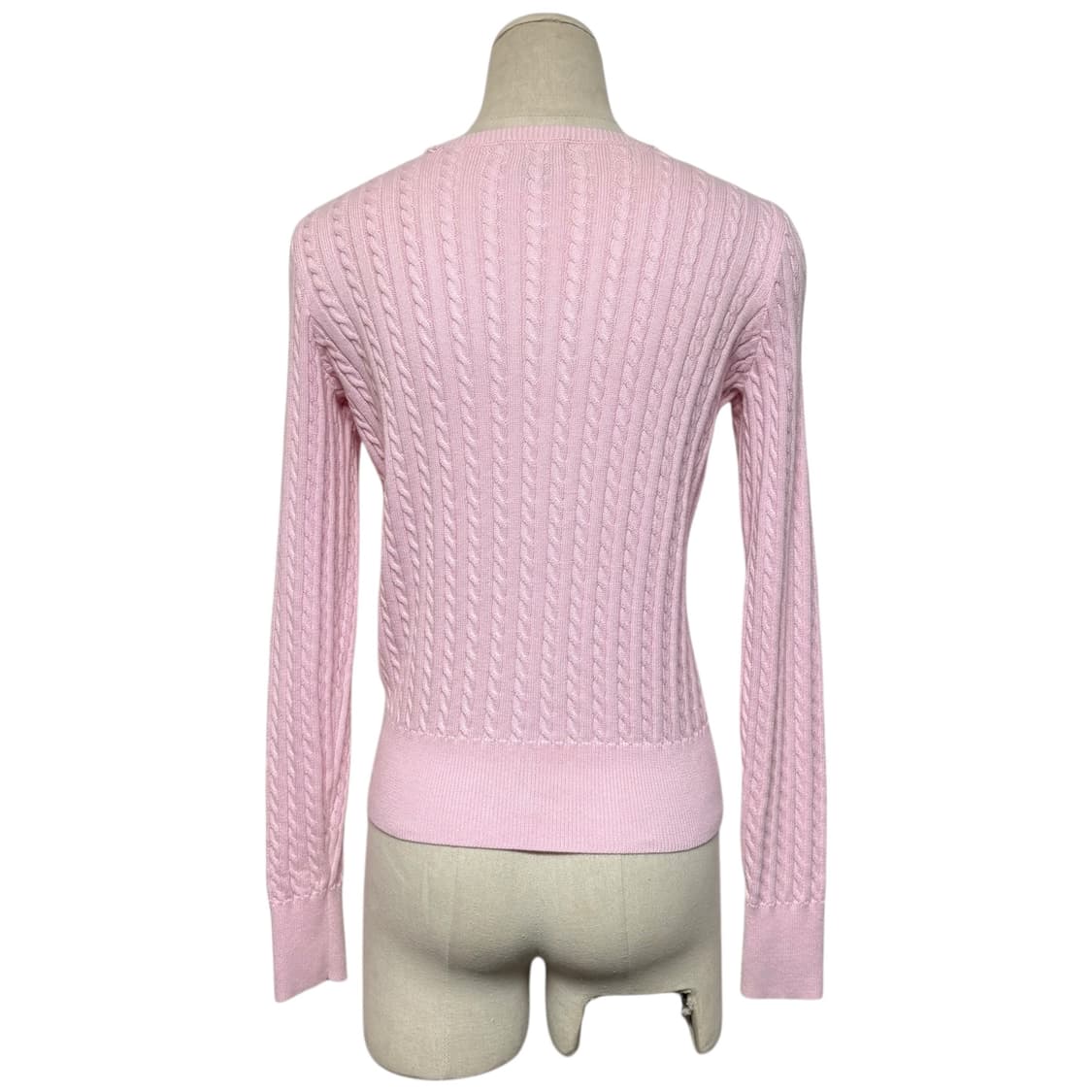 3674 랄프로렌 폴로 연핑크 꽈베기 니트가디건 상품이미지3