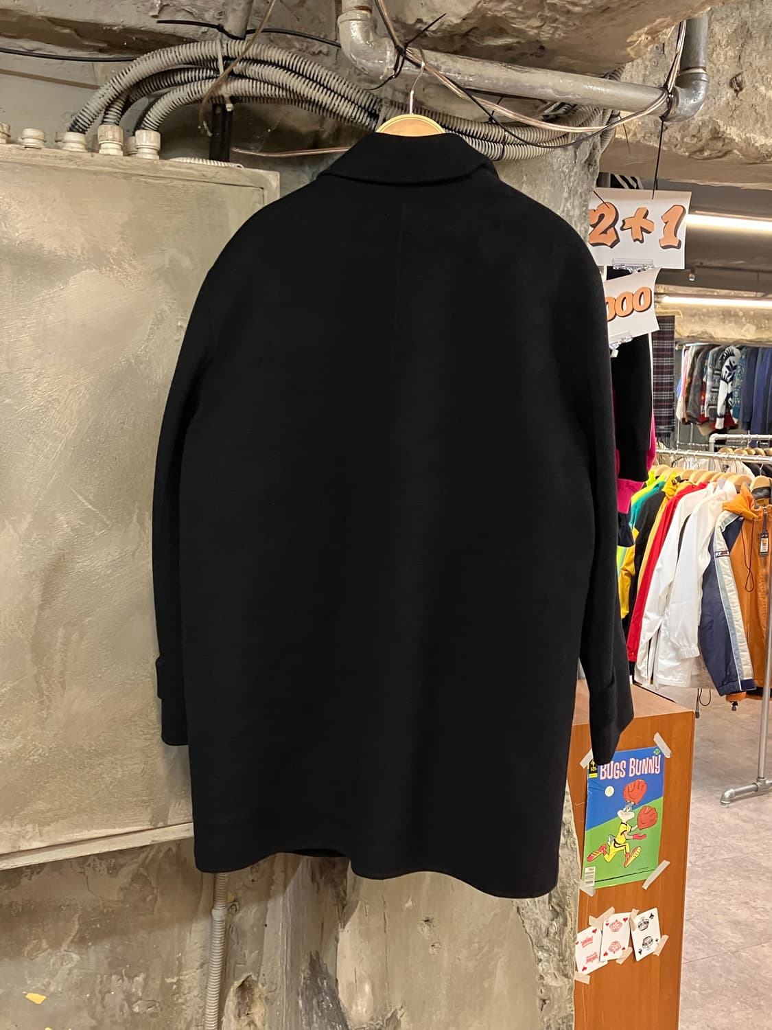 입생로랑 미디 롱 코트 블랙 L #csz3785 상품이미지2