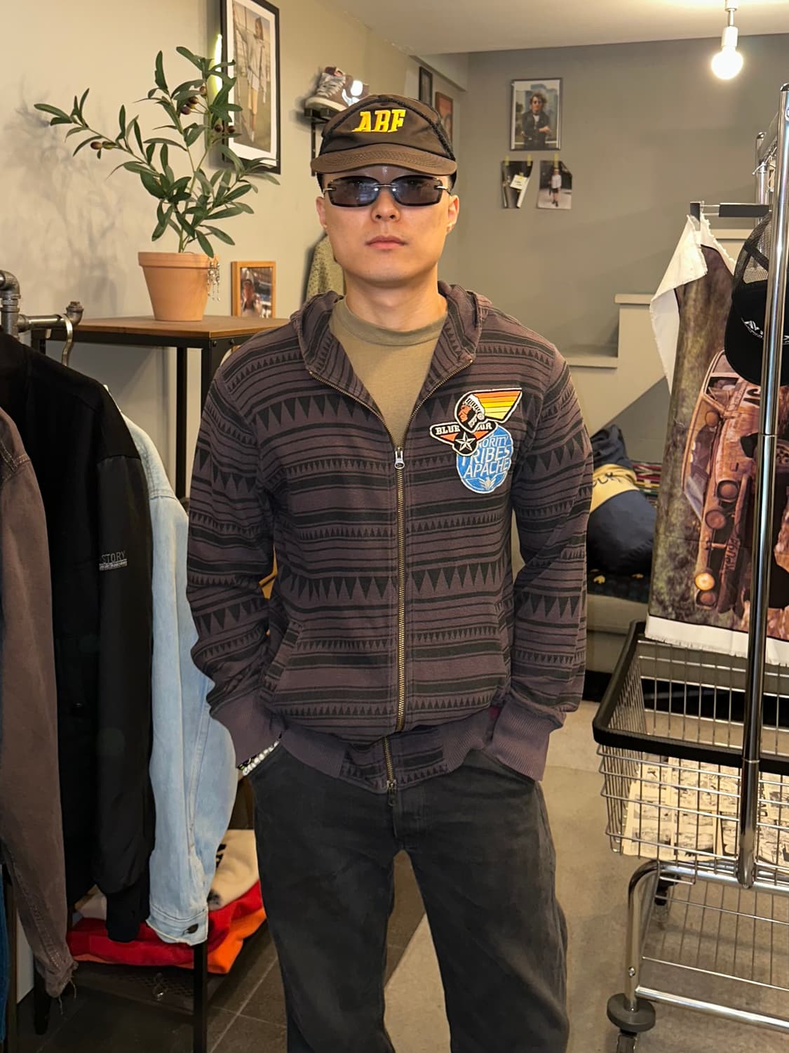 Geronimo Indian aztec hood zip-up 상품이미지1