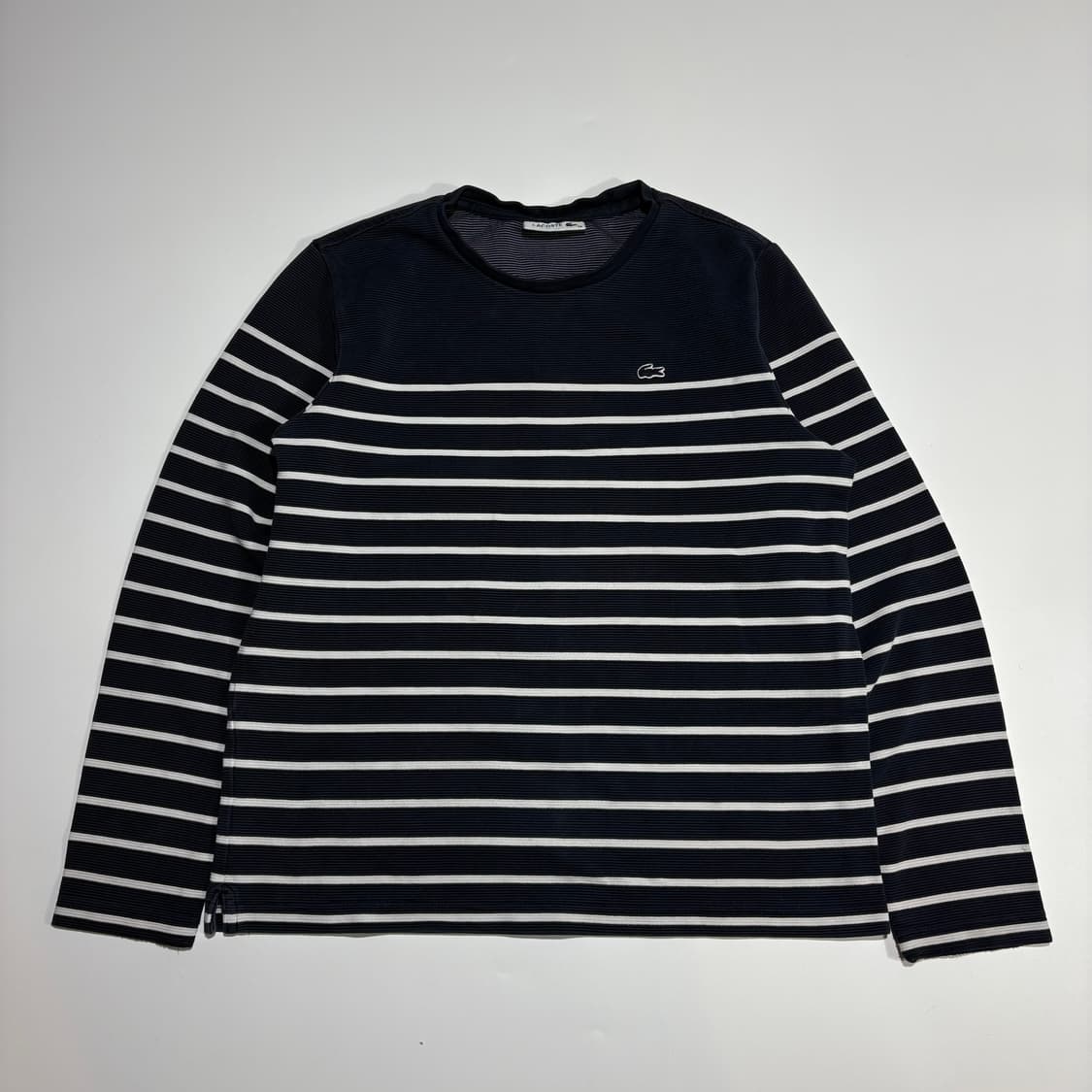 라코스테 네이비 스트라이프 긴팔 티셔츠 상품이미지1